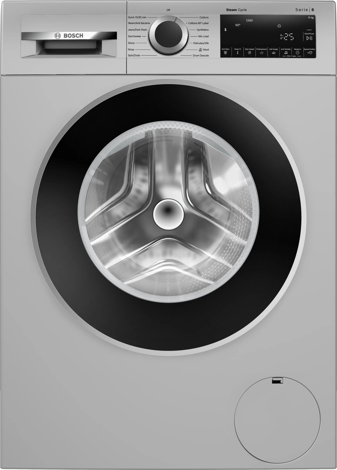 Image of BOSCH 9 kg Fully Automatic Front Load Washing Machine with In-built Heater Silver