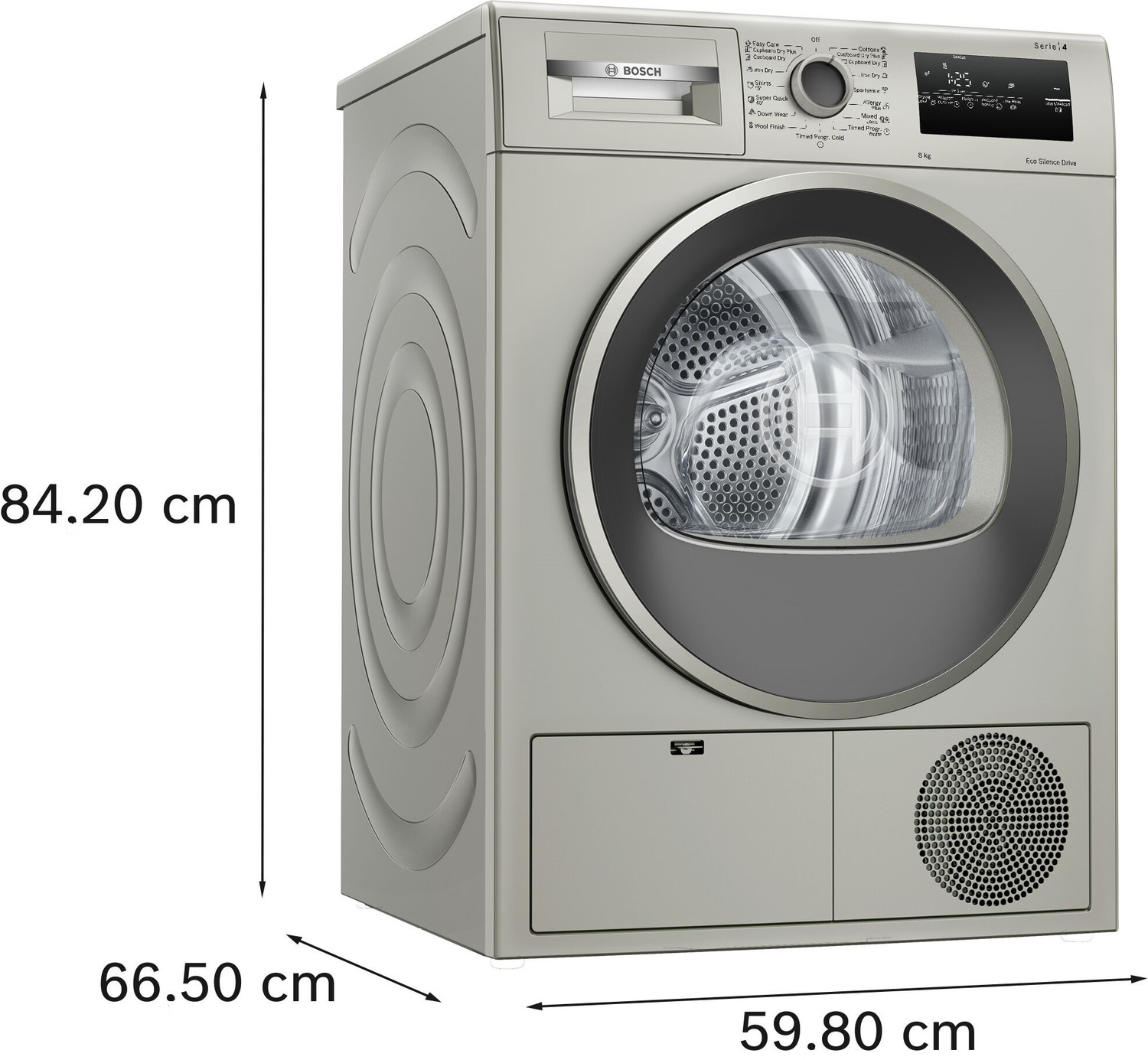 Image of BOSCH 8 kg Dryer with In-built Heater Silver