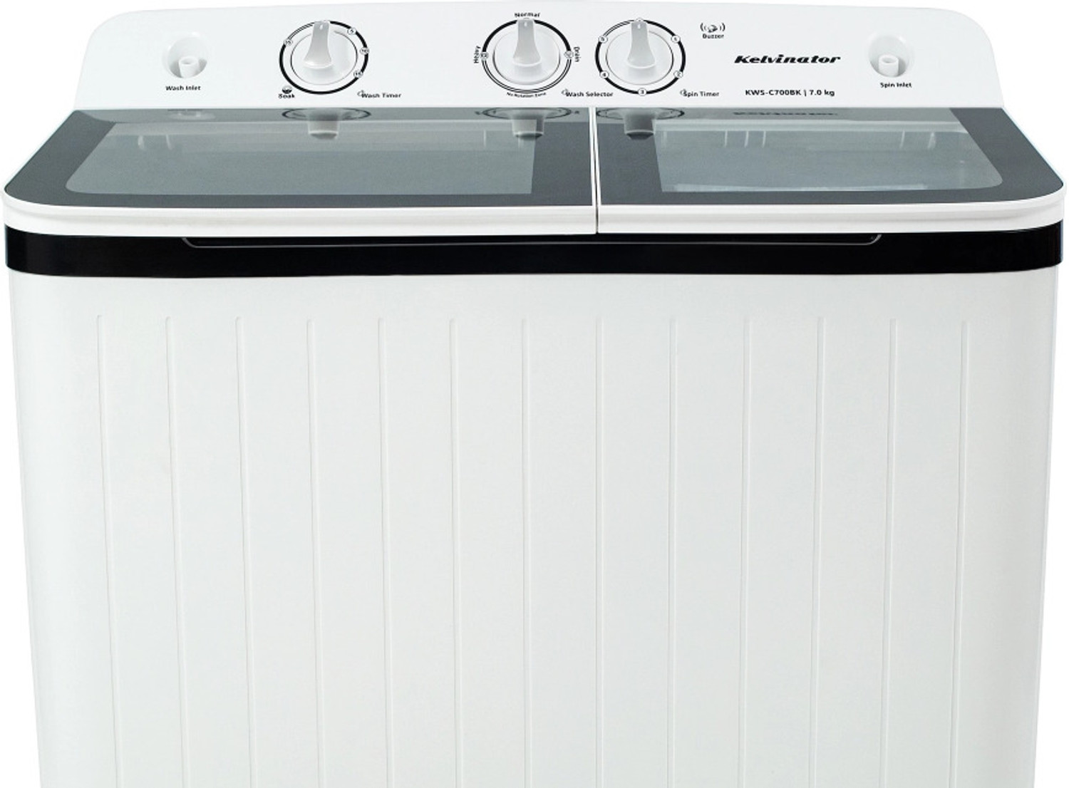 Image of Kelvinator 7 kg Semi Automatic Top Load Washing Machine with In-built Heater Grey