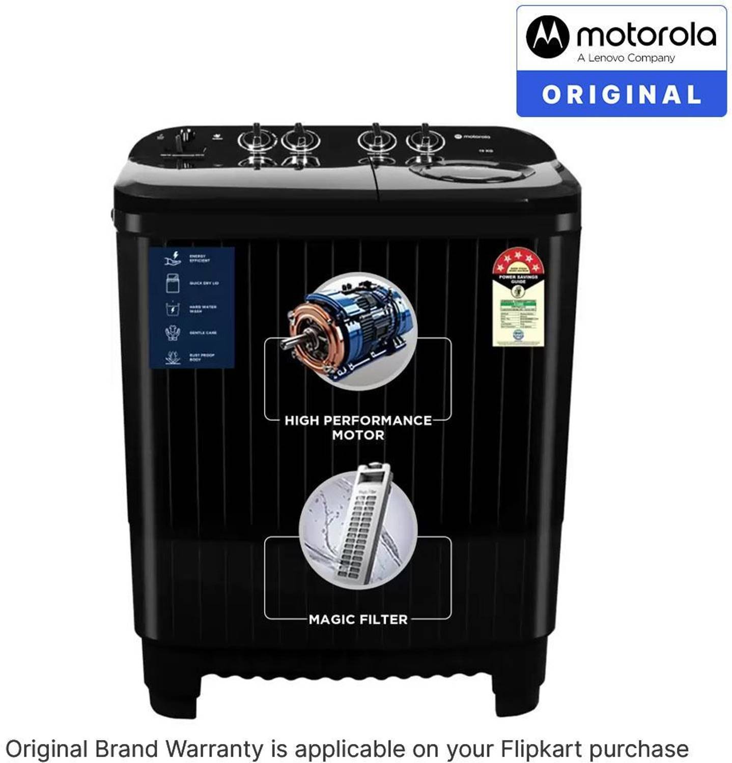Motorola 10 kg Midnight Series Semi Auto Top Load Blue - Image 2