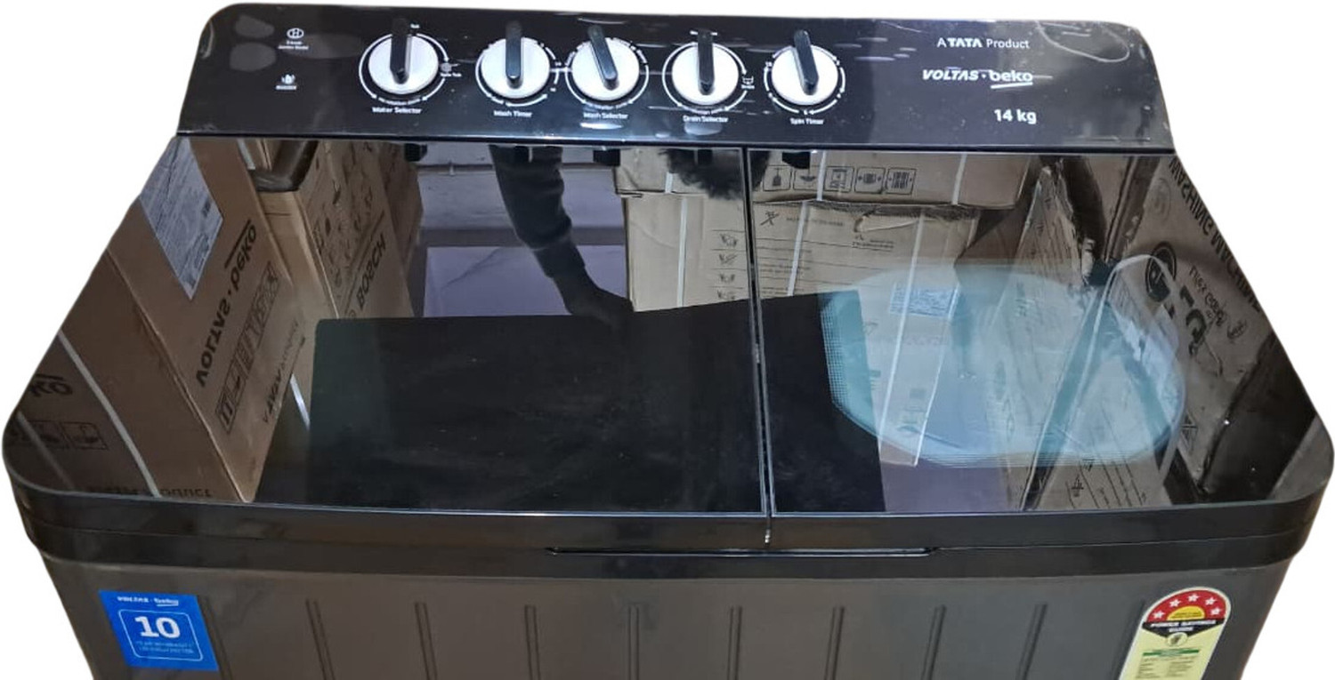 Image of Voltas 10 kg Semi Automatic Top Load Washing Machine Black