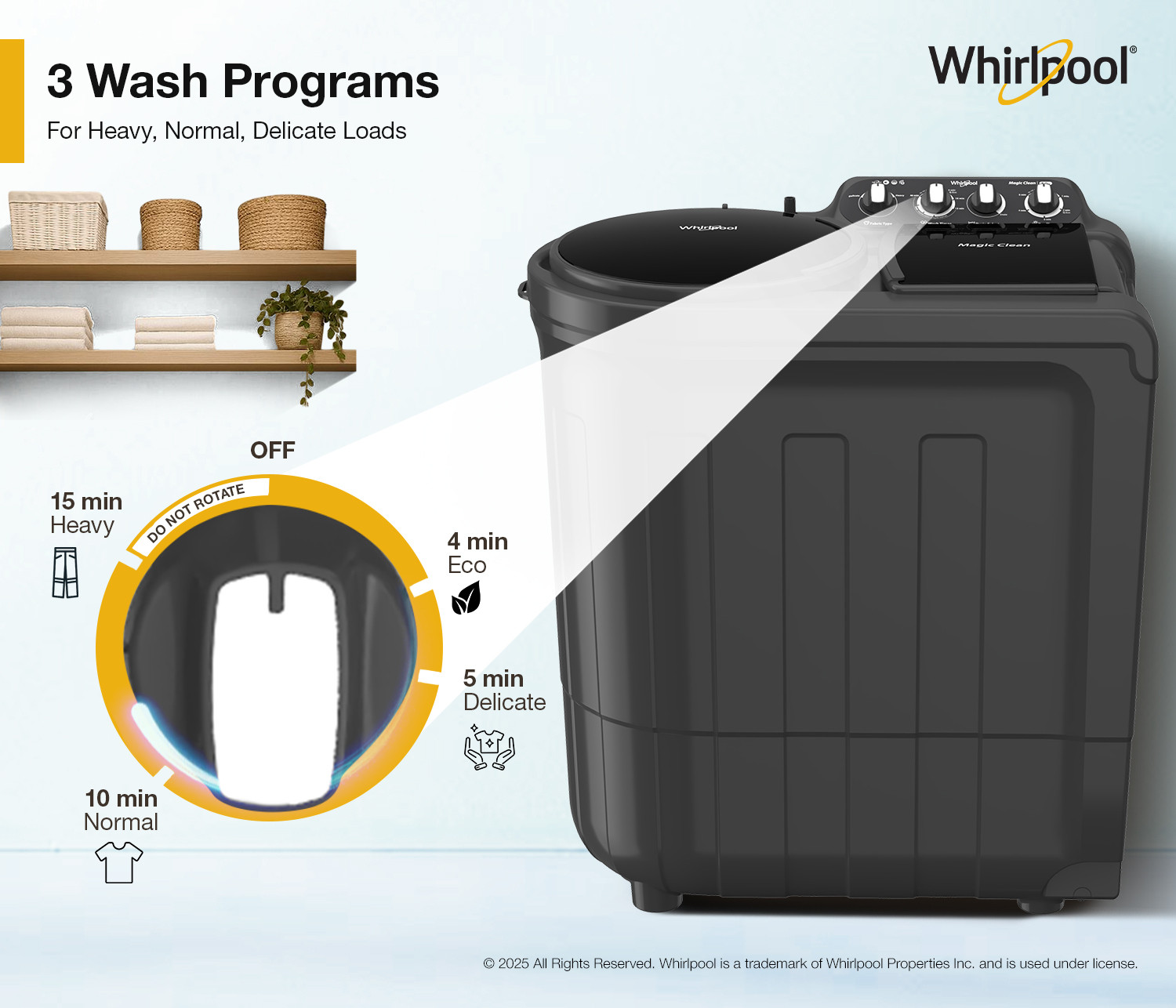 Image of Whirlpool 8 kg Semi Automatic Top Load Washing Machine Grey