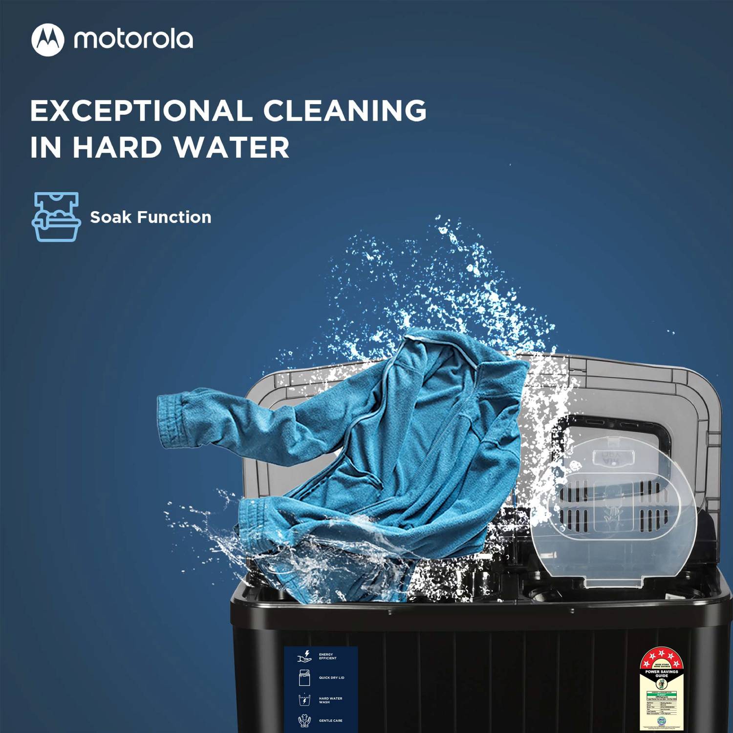 Motorola 7 kg Midnight Series Semi Auto Top Load Washing Machine - Image 5