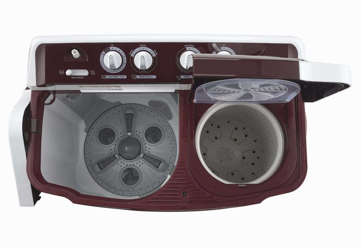 Image of LG 8 kg Semi Automatic Top Load Washing Machine White, Maroon