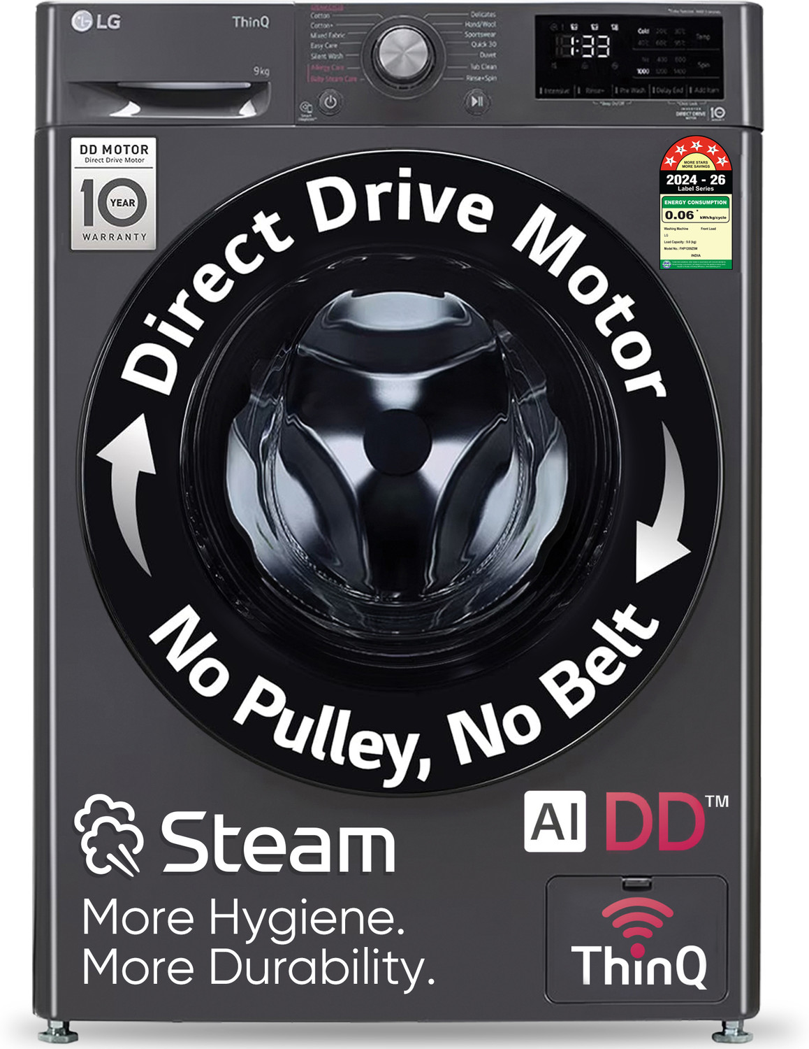 LG 9 kg 5 Star AI Direct Drive Front Load Washing Machine