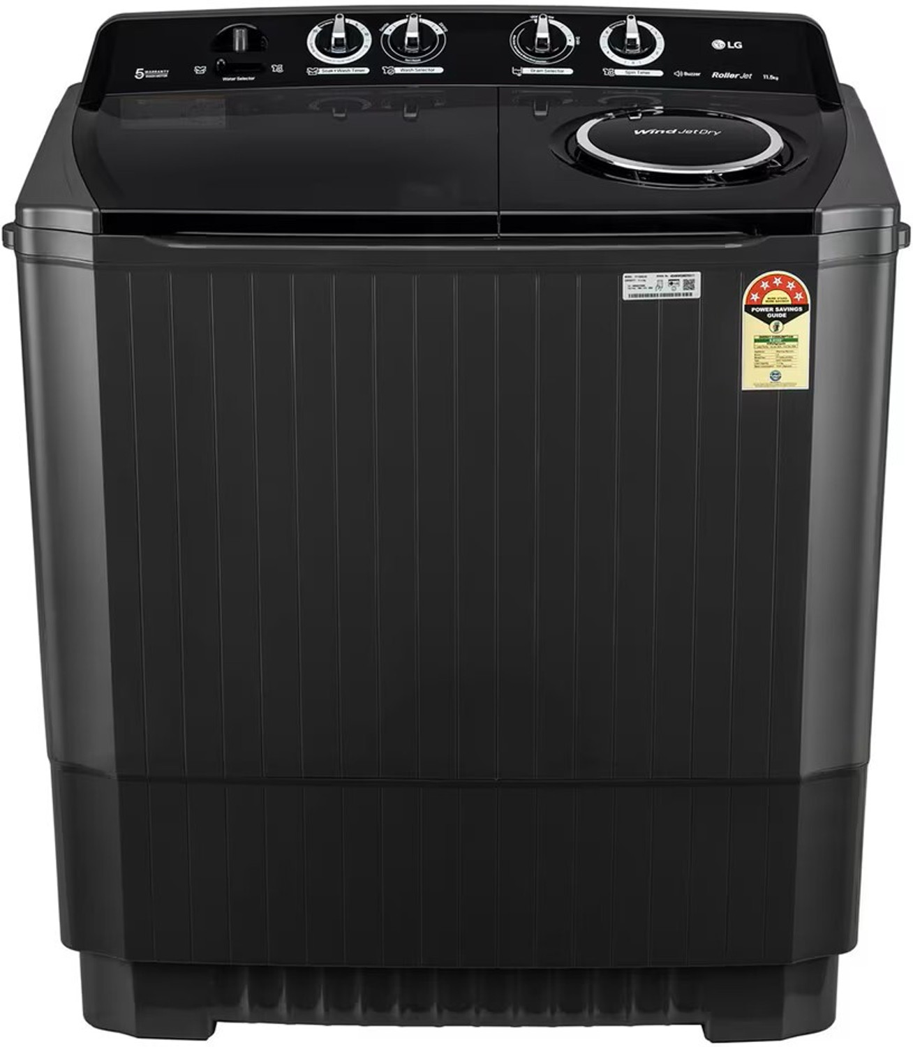 Image of LG 11.5 kg Semi Automatic Top Load Washing Machine Black
