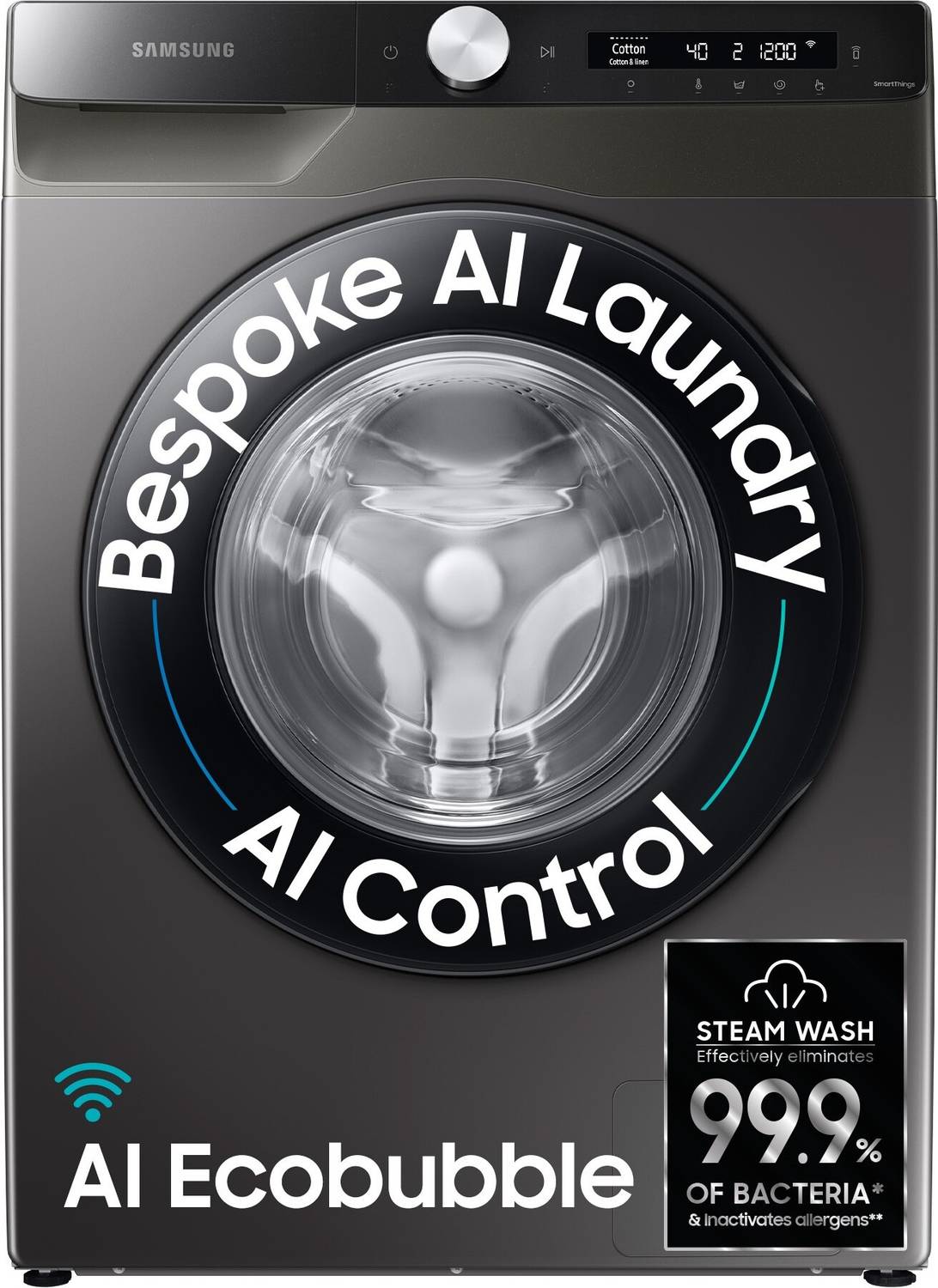 Samsung 8 kg 5 star, AI Control, AI Eco Bubble, Wi-Fi Fully Automatic Front Load Washing Machine with In-built Heater Black, Grey Price in India - Buy Samsung 8 kg 5 star, AI Control, AI Eco Bubble, Wi-Fi Fully Automatic Front Load Washing Machine with In-built Heater Black, Grey online at Flipkart.com