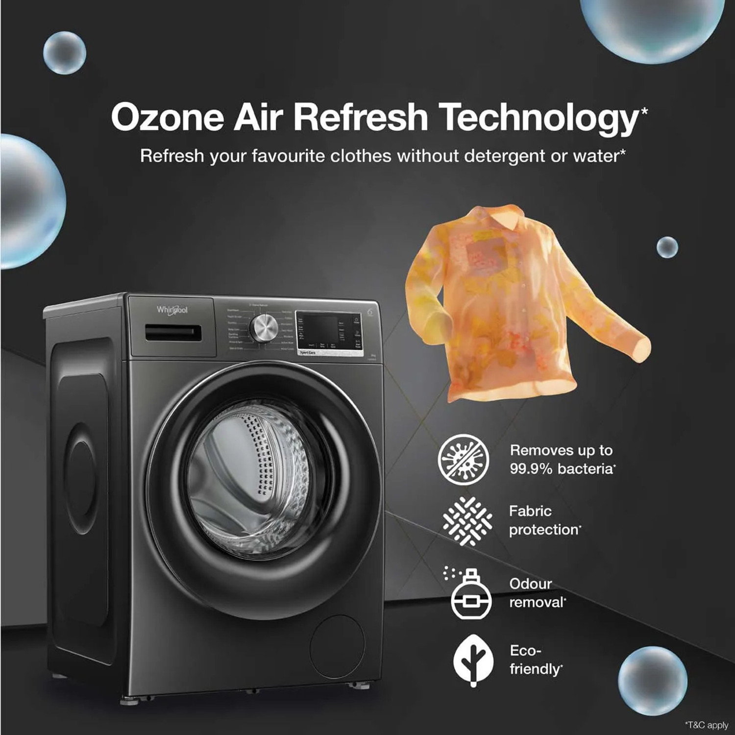 Image of Whirlpool 9 kg Fully Automatic Front Load Washing Machine with In-built Heater Grey
