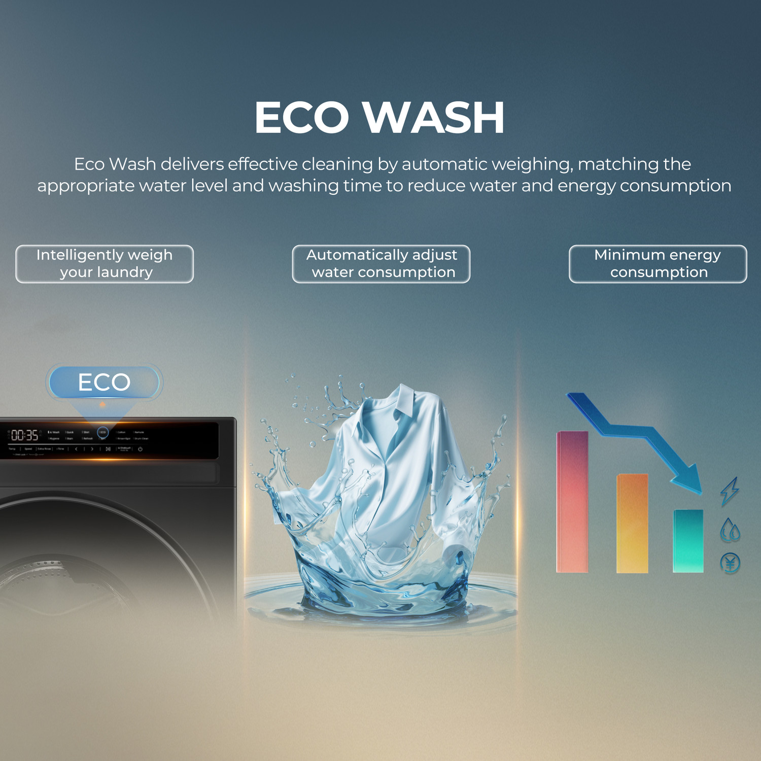 Image of Haier 8 kg 5 Star with AI One Touch, AI Smart Wash (AI-DBT), PuriSteam, 525 mm Super Drum, Inbuilt Heater, WiFi Enabled, Washer, Fully Automatic Front Load Washing Machine with In-built Heater Black
