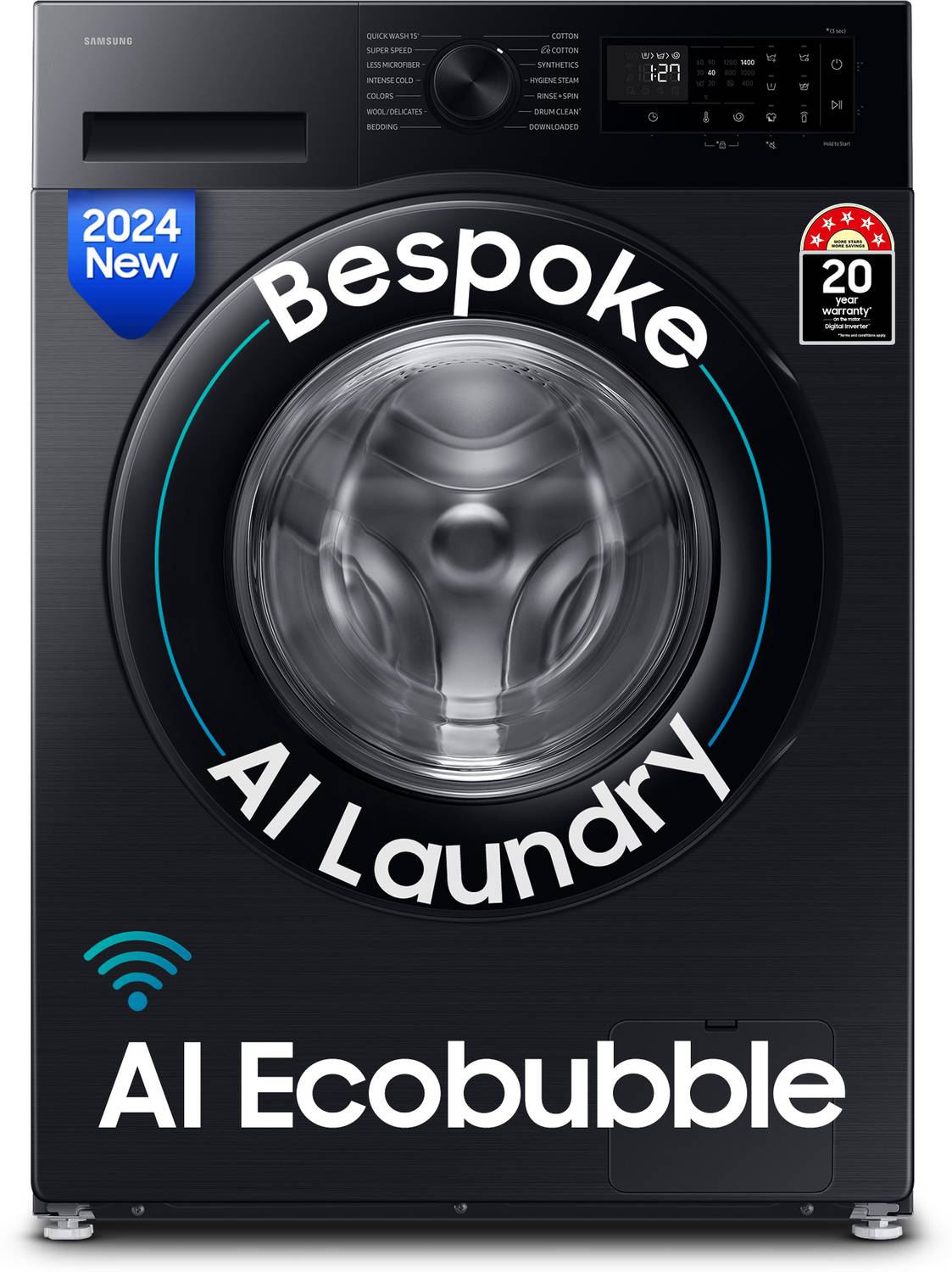 Samsung 12 kg Fully Automatic Front Load Washing Machine with In-built Heater Black, Grey
