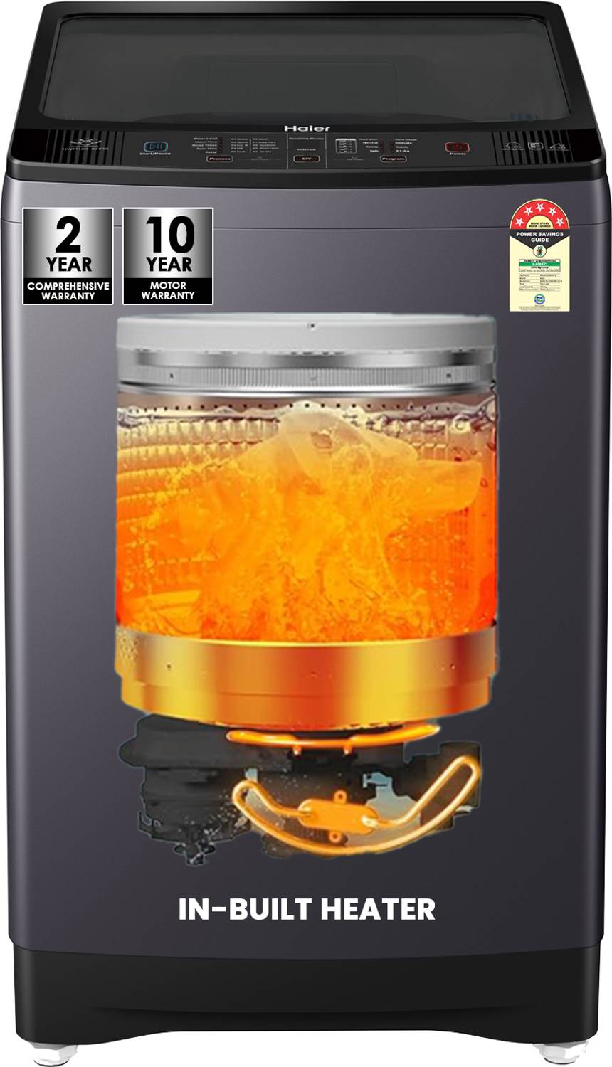 Haier 10.5 kg Fully Automatic Top Load with In-built Heater Silve