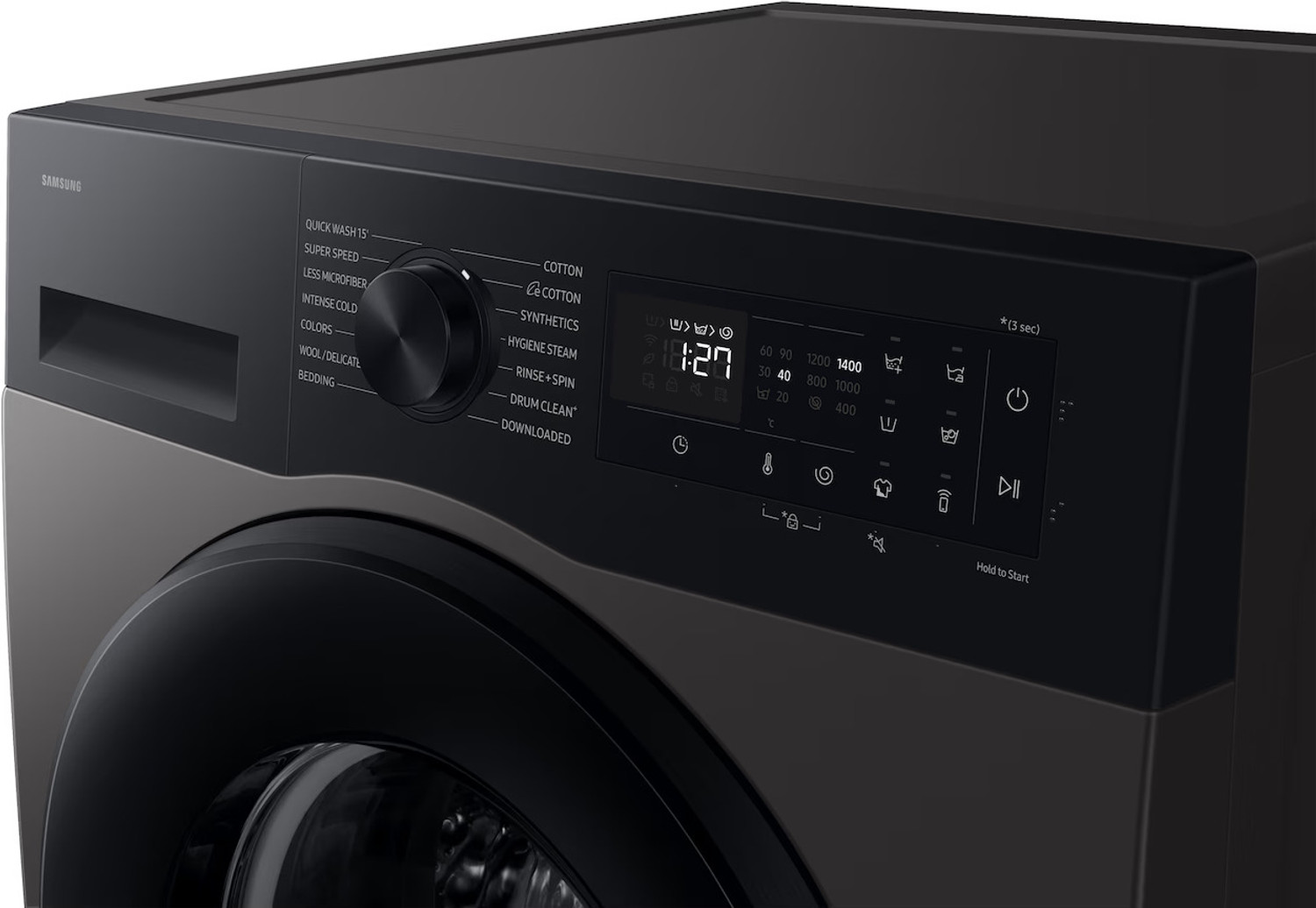Image of Samsung 12 kg Fully Automatic Front Load Washing Machine with In-built Heater Black
