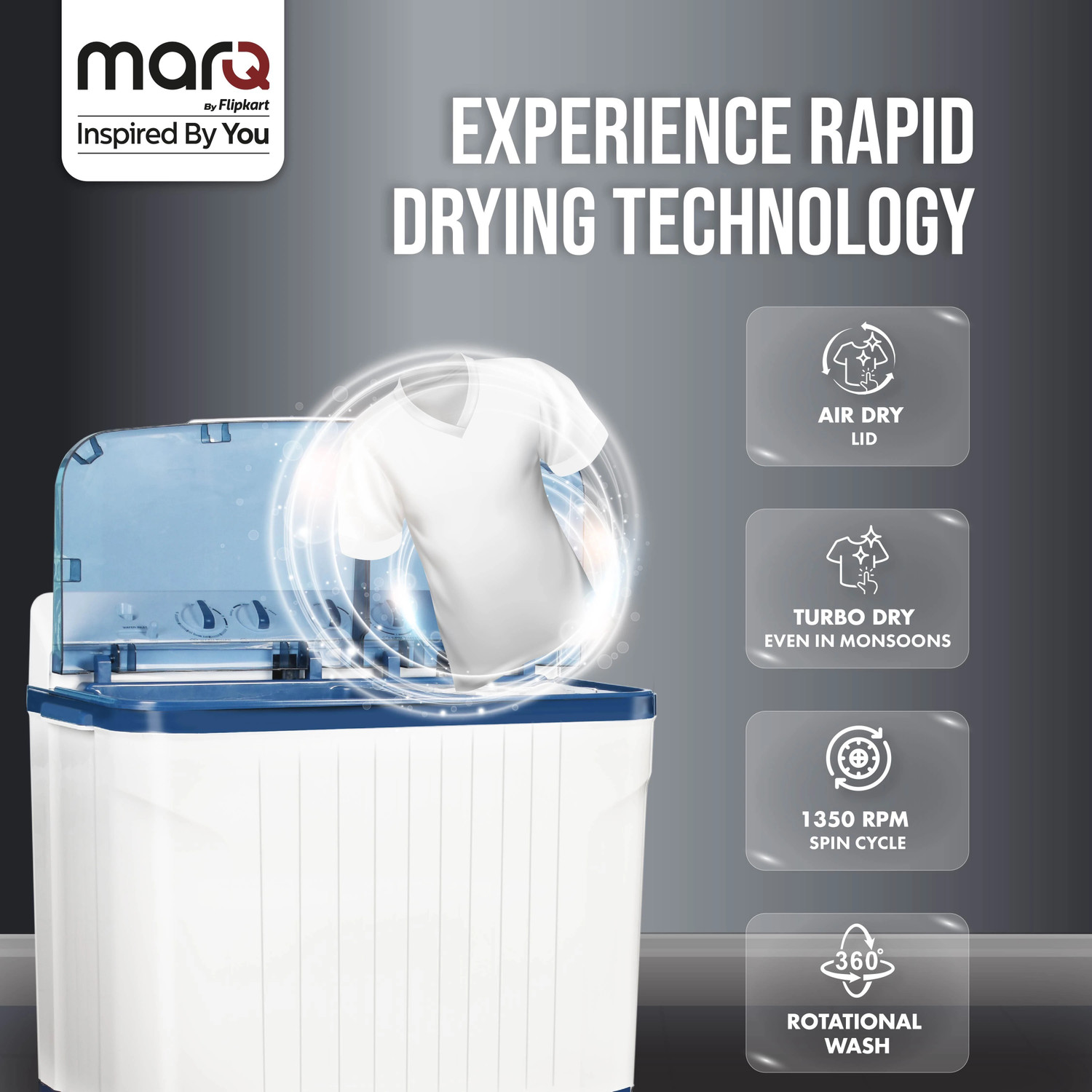 Image of MarQ by Flipkart 8.5 kg 5 Star Rating Innowash Range Semi Automatic Top Load Washing Machine Blue, White