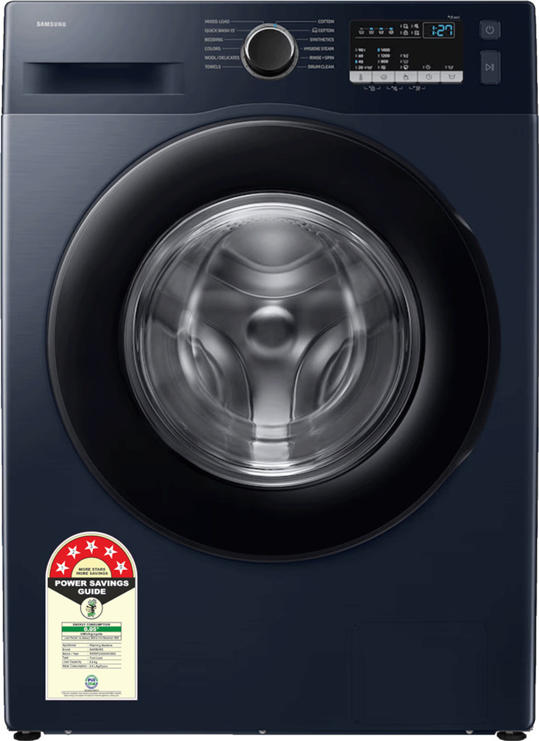 Image of Samsung 9 kg Fully Automatic Front Load Washing Machine Black