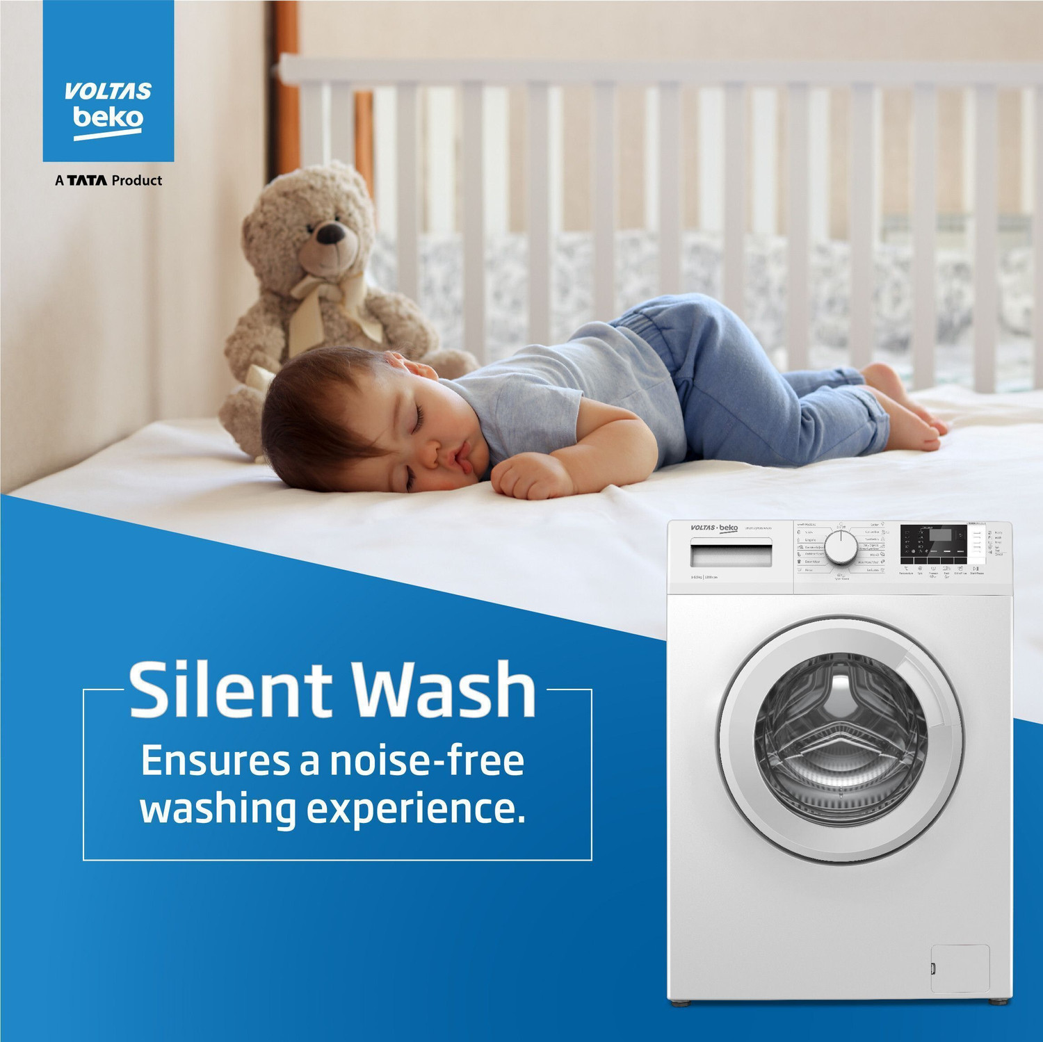 Image of Voltas Beko by A Tata Product 6.5 kg 5 Star Fully Automatic Front Load Washing Machine with In-built Heater White