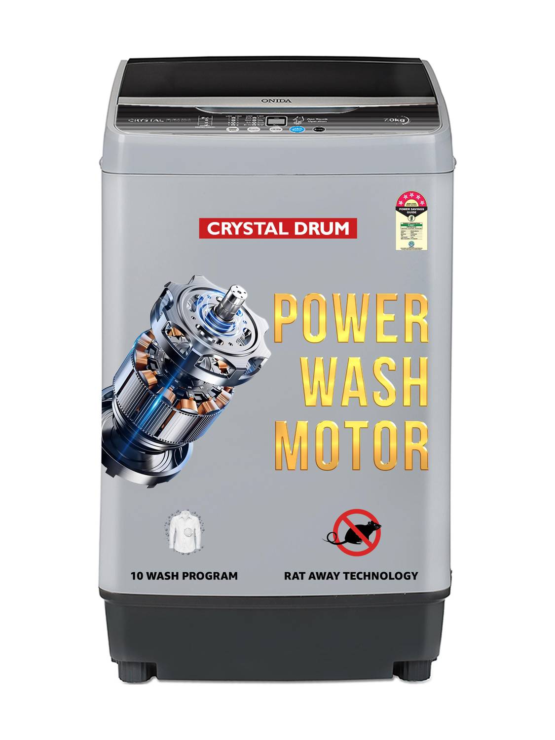 ONIDA 7 kg 5 star Fully Automatic Top Load Grey