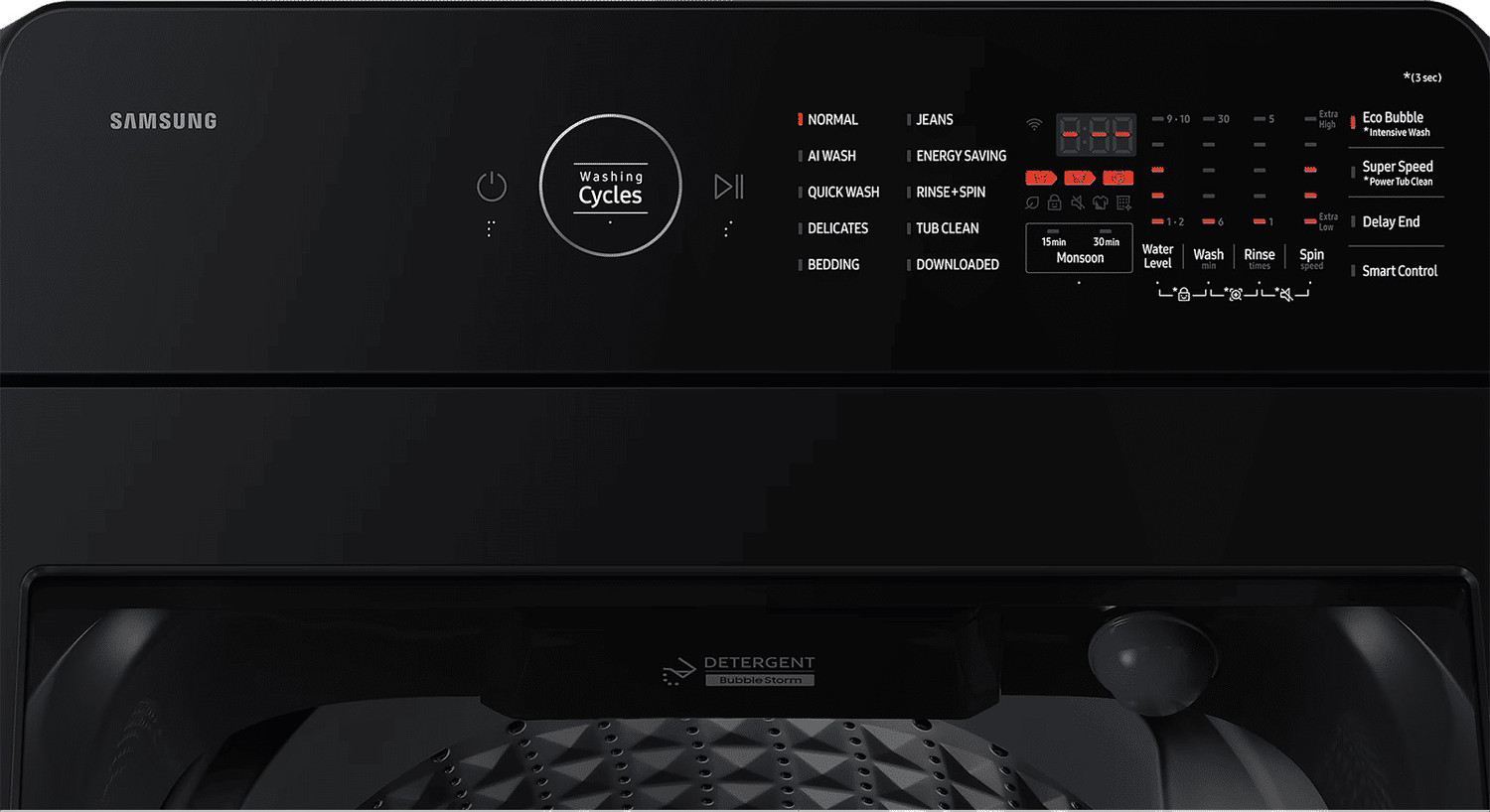 Image of Samsung 8 kg Fully Automatic Top Load Washing Machine Black