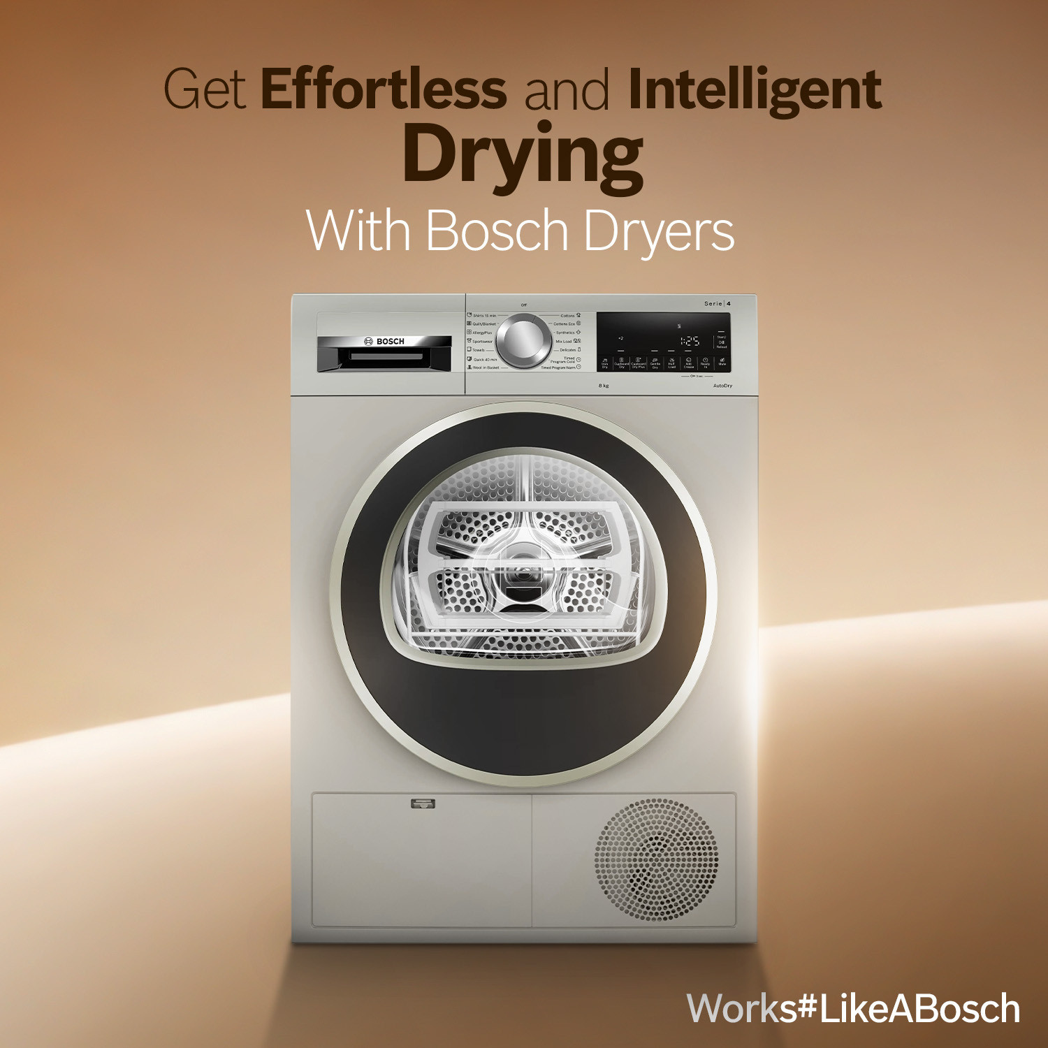 Image of BOSCH 8 kg Tumble Dryer with In-built Heater Grey