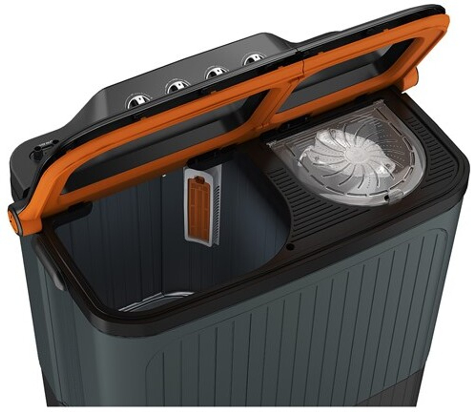 Image of Lloyd 7.5 kg Semi Automatic Top Load Washing Machine Black