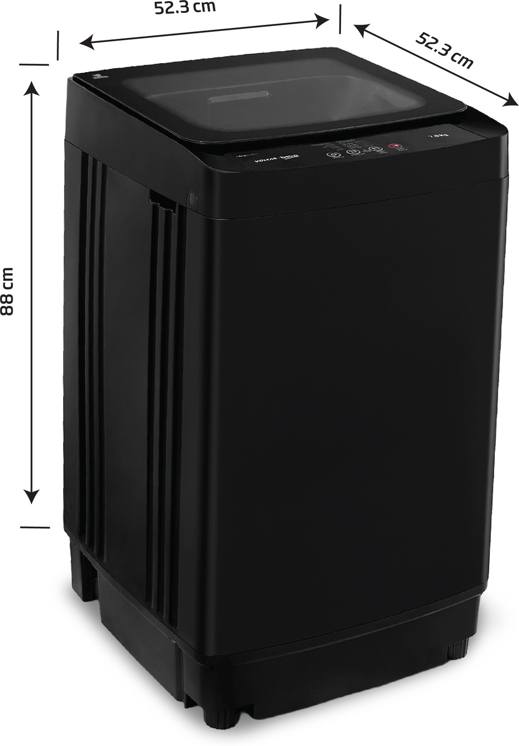 Image of Voltas Beko 7 kg Fully Automatic Top Load Washing Machine Black