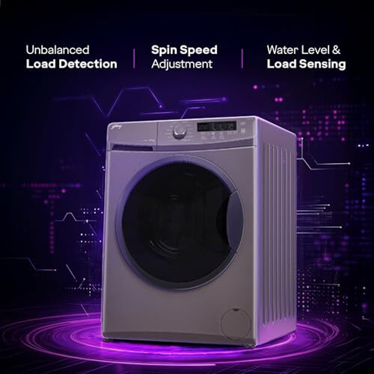 Image of Godrej 7 kg Fully Automatic Front Load Washing Machine with In-built Heater Grey