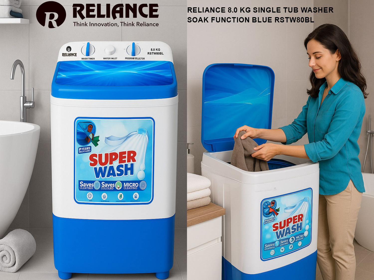 Image of Reliance 8 kg Washer only Blue