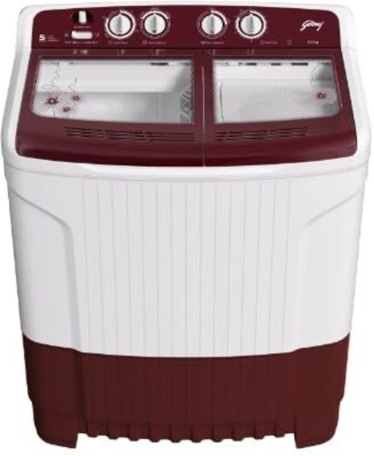 Image of Godrej 8.5 kg Semi Automatic Top Load Washing Machine Red