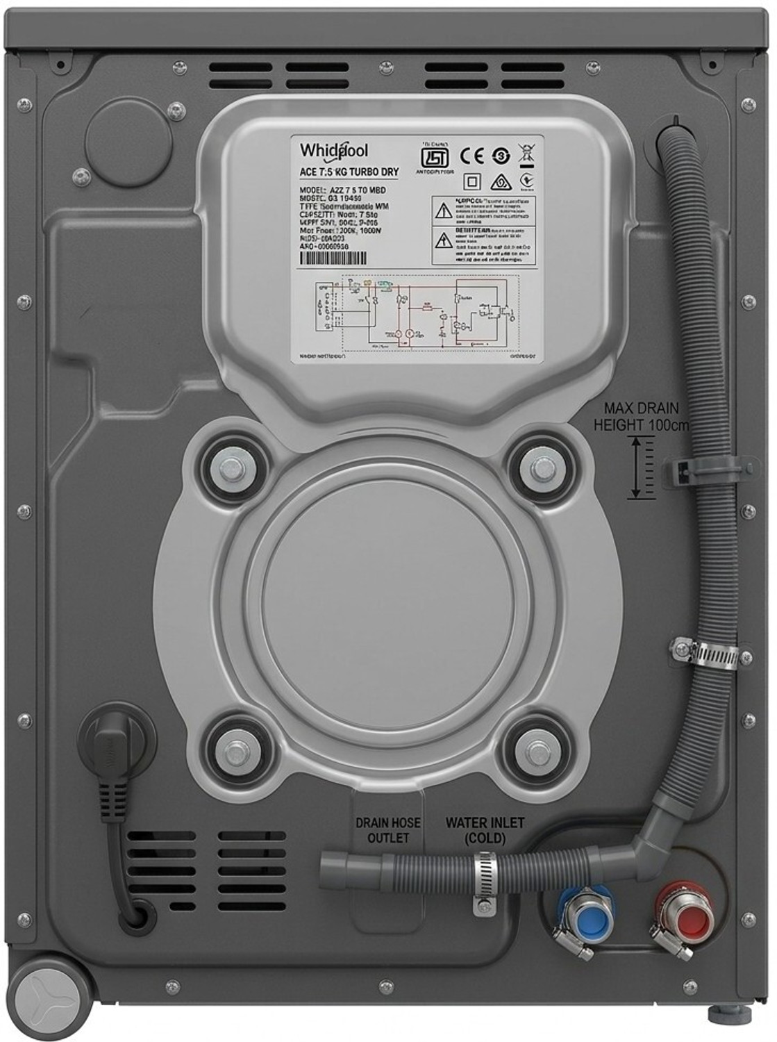 Image of Whirlpool 7.5 kg Semi Automatic Top Load Washing Machine Grey