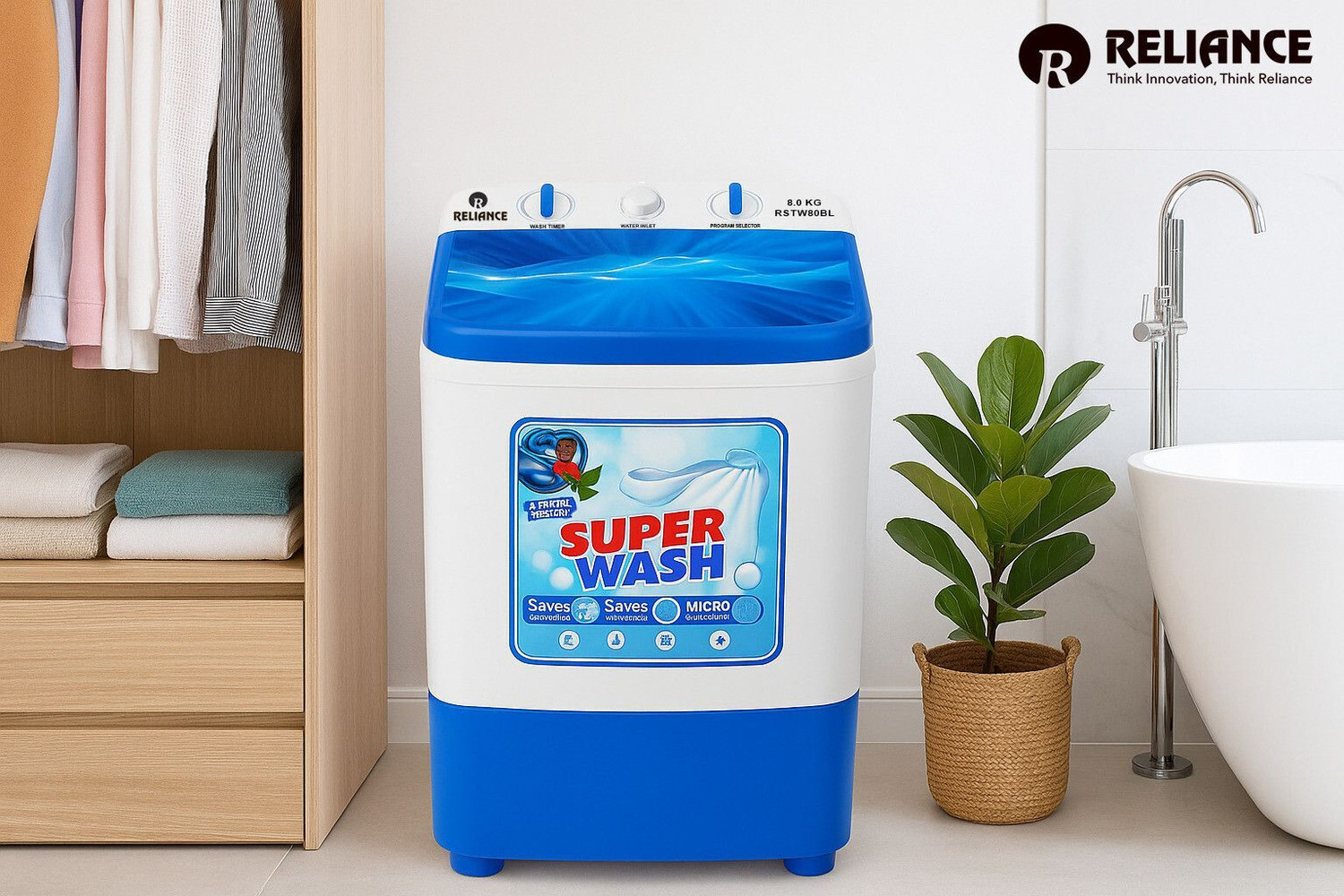 Image of Reliance 8 kg Washer only Blue