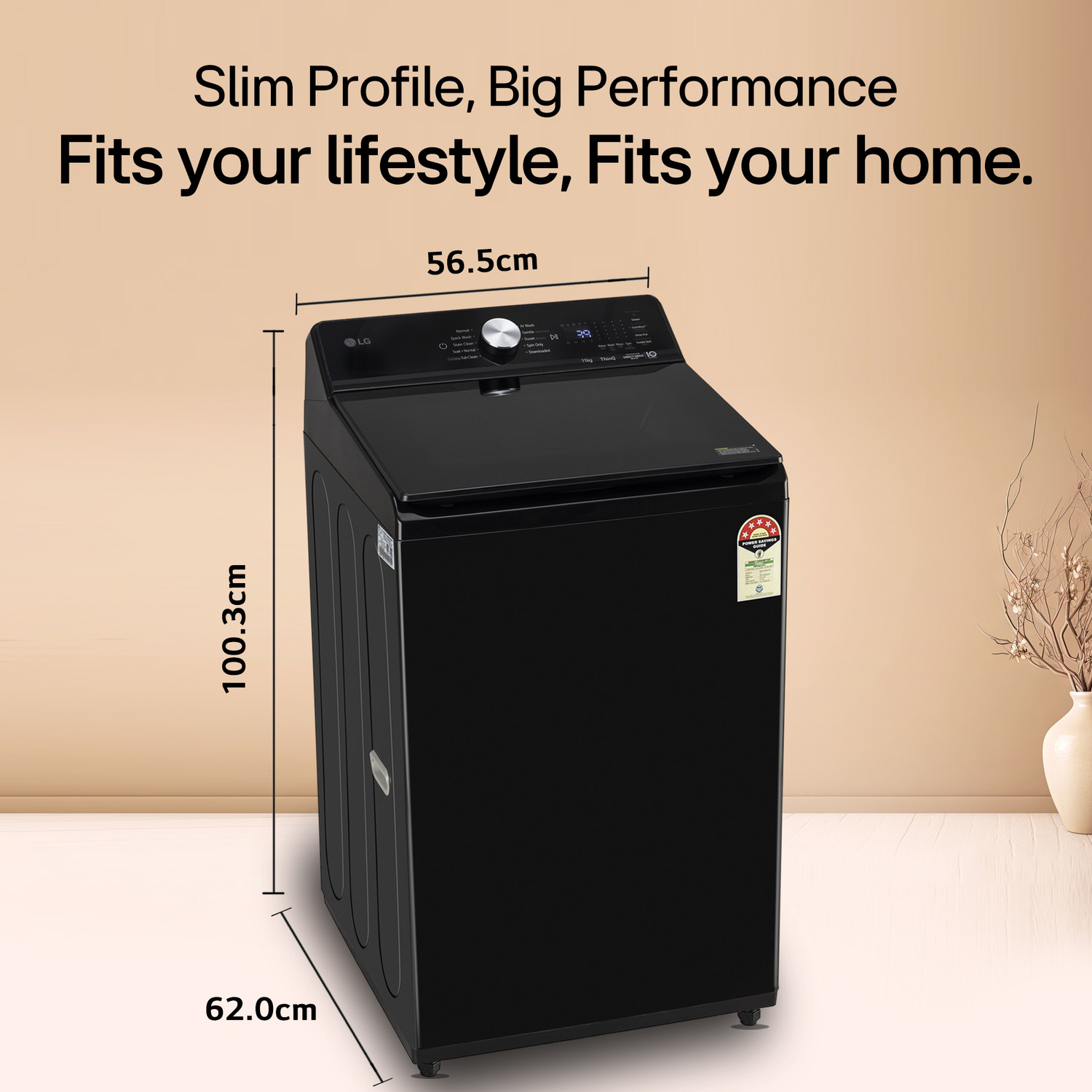 Image of LG 11 kg Fully Automatic Top Load Washing Machine with In-built Heater Black