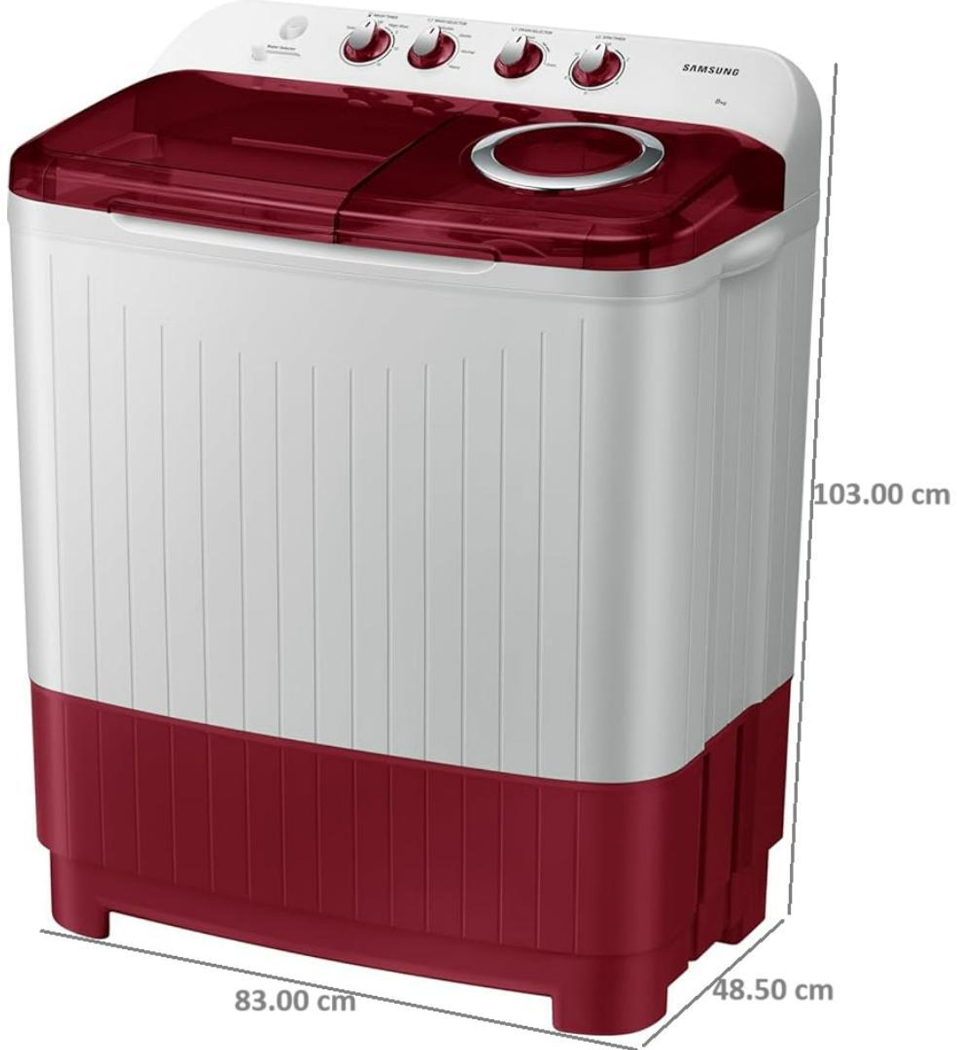 Image of Samsung 8 kg Semi Automatic Top Load Washing Machine Black