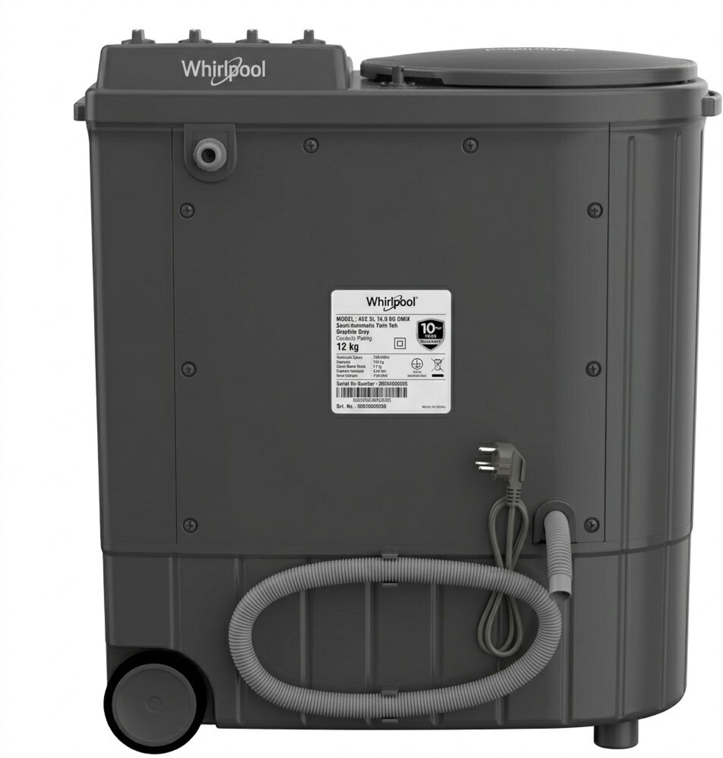 Image of Whirlpool 12 kg Semi Automatic Top Load Washing Machine Grey