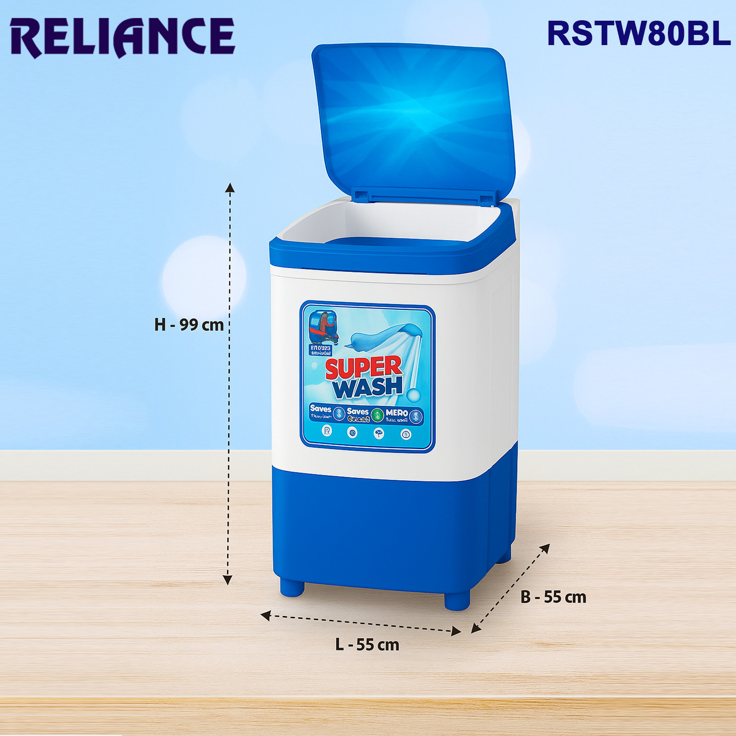 Image of Reliance 8 kg Washer only Blue