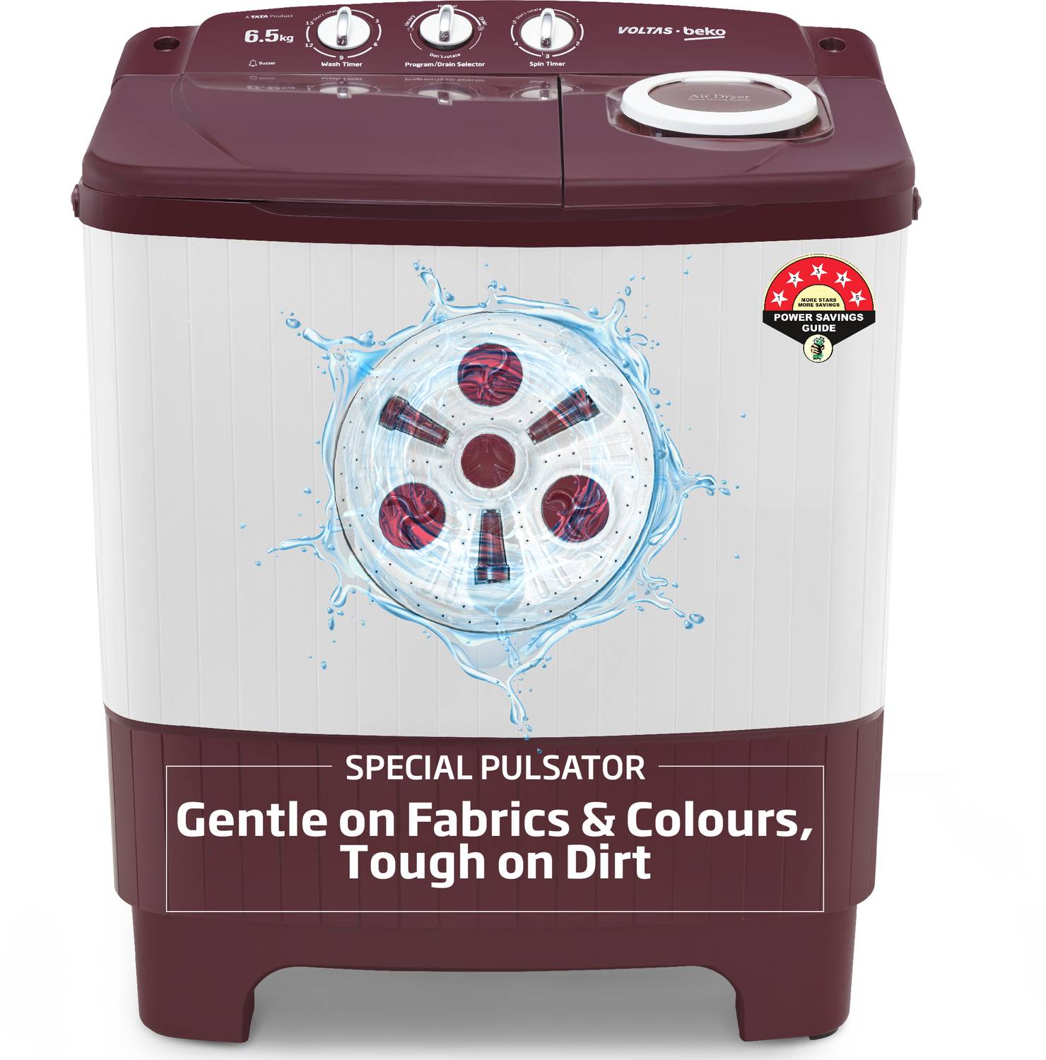 Voltas Beko 6.5 kg Semi Automatic Top Load Washing Machine Maroon, White Price in India - Buy Voltas Beko 6.5 kg Semi Automatic Top Load Washing Machine Maroon, White online at Flipkart.com