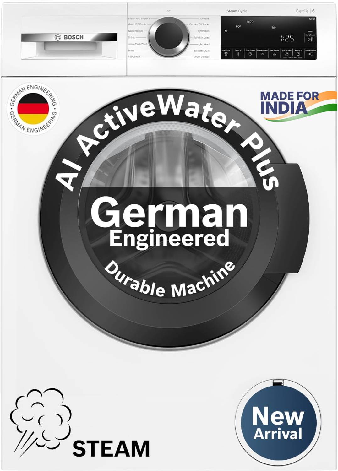 Bosch 8 kg Front Load Washing Machine White - Image 1