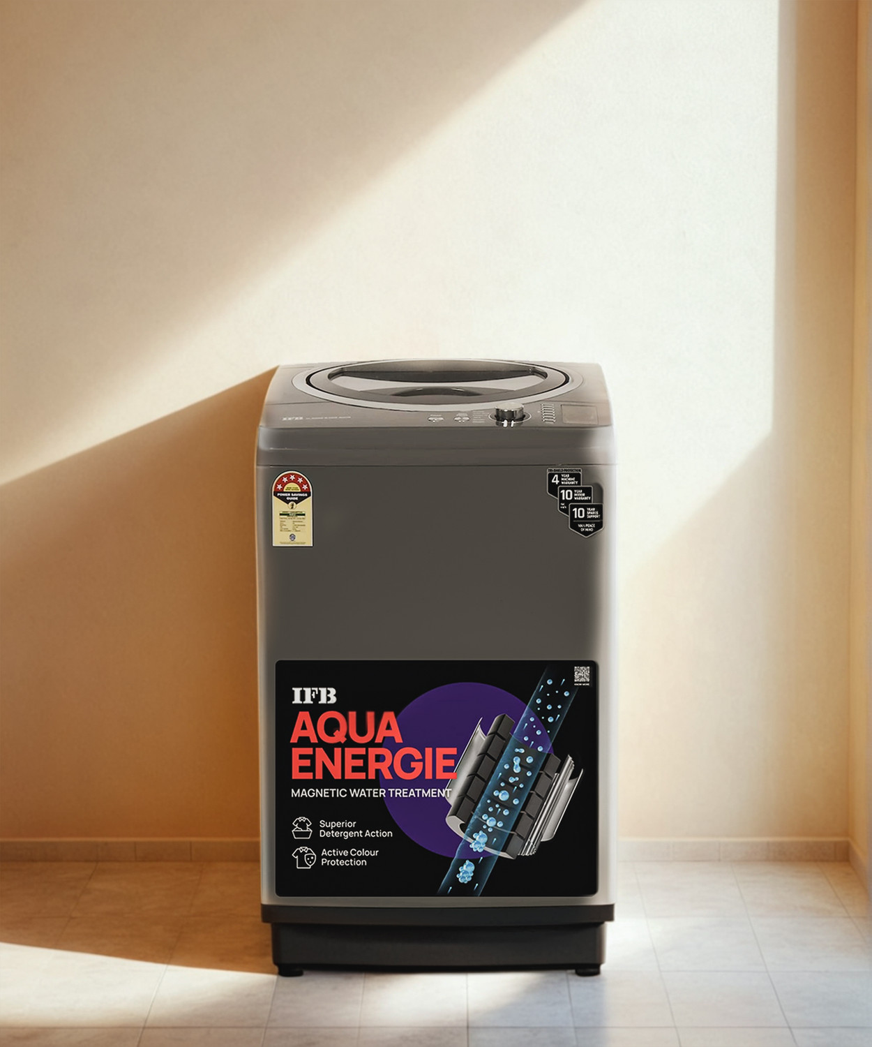 Image of IFB 8 kg 5 Star 3D Wash System, Triadic Pulsator, Smart Sense Fully Automatic Top Load Washing Machine Grey