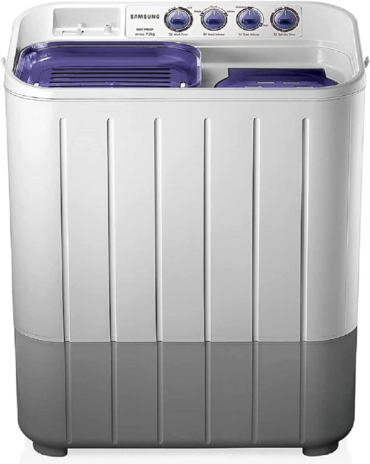 SAMSUNG 7.2 kg with Double Storm Technology Semi Automatic Top Load White