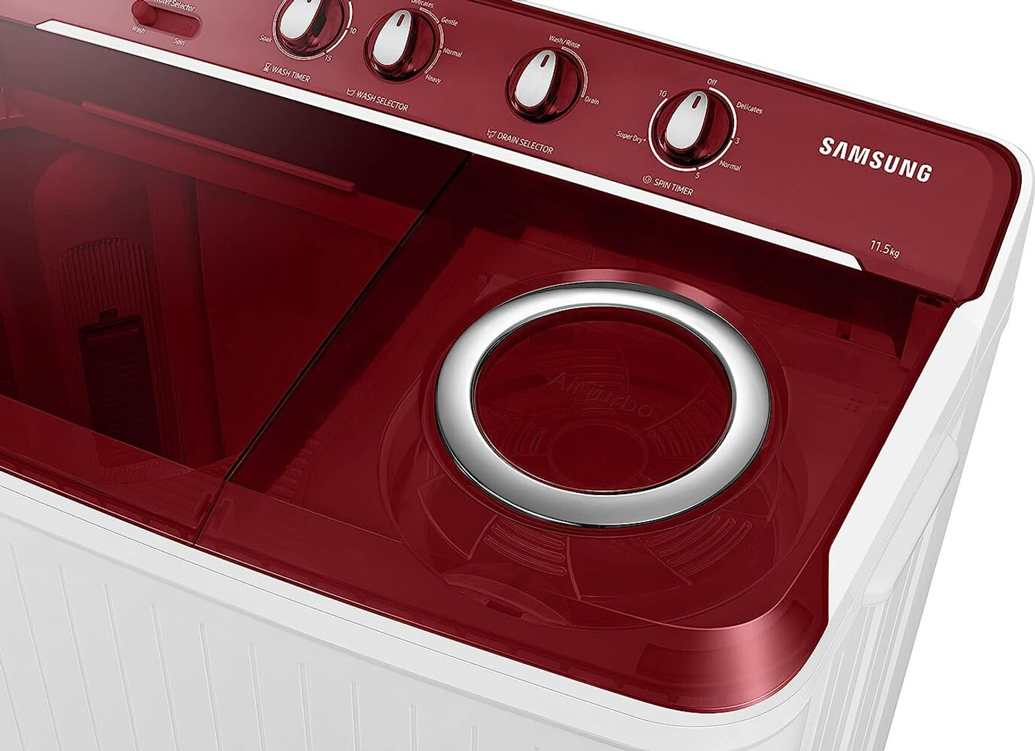 Image of Samsung 11.5 kg Semi Automatic Top Load Washing Machine Red