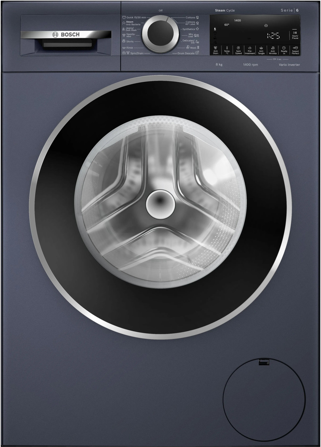 Image of BOSCH 8 kg Fully Automatic Front Load with In-built Heater Blue (WGA2341PIN)