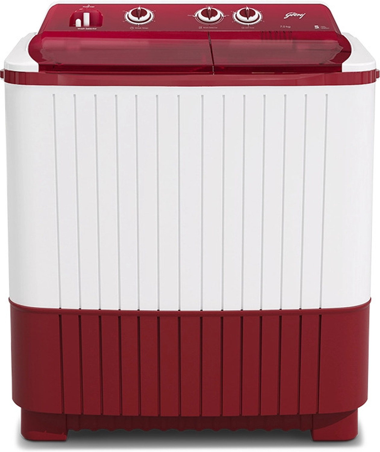 Image of Godrej 7 kg Semi Automatic Top Load Washing Machine Red