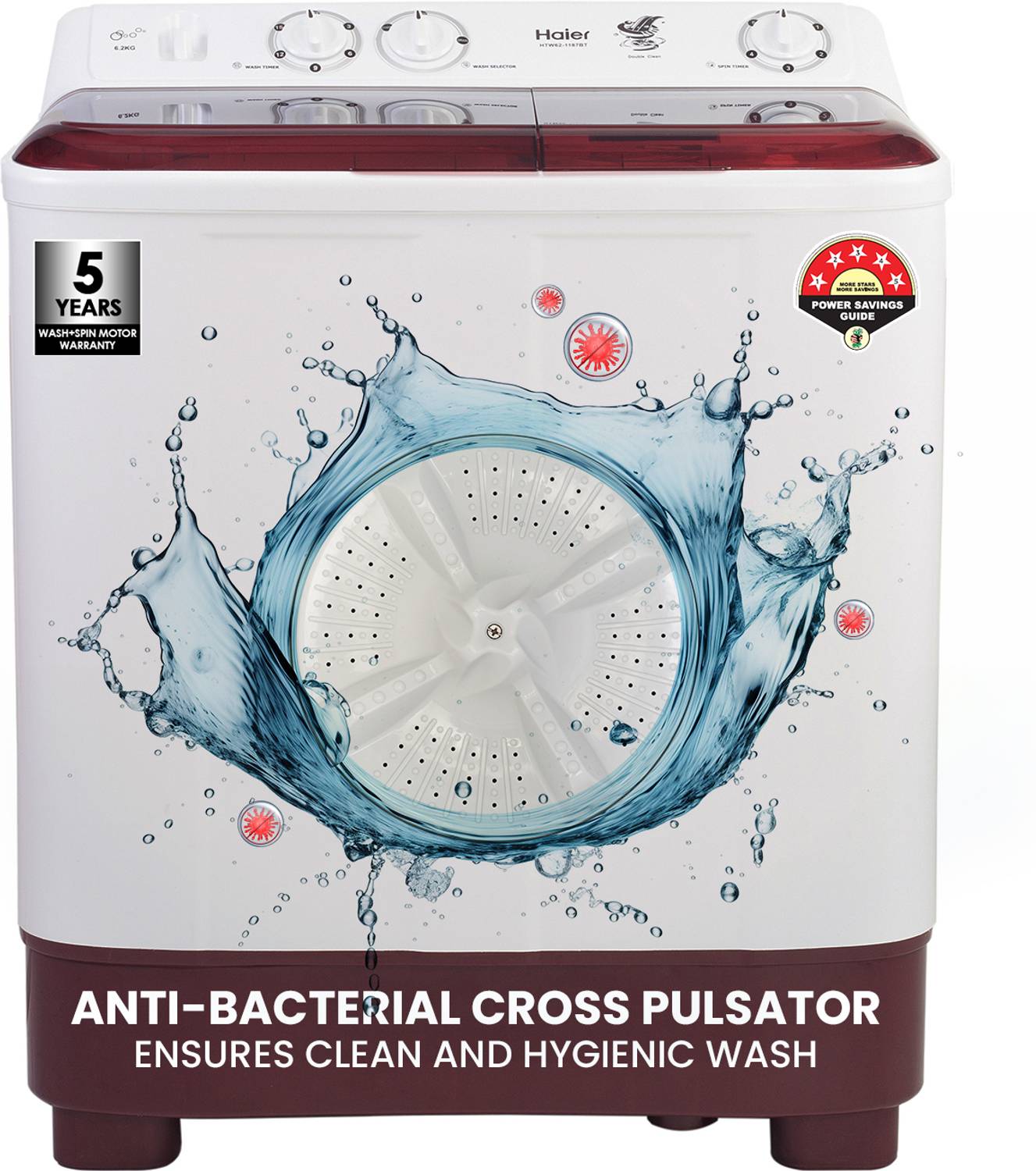 Haier 7 kg Anti Bacterial Vortex Pulsator, 1300 RPM, Spray Function, Wash Programs, Magic Filter, Rat Mesh Semi Automatic Top Load Washing Machine White Price in India - Buy Haier 7 kg Anti Bacterial Vortex Pulsator, 1300 RPM, Spray Function, Wash Programs, Magic Filter, Rat Mesh Semi Automatic Top Load Washing Machine White online at Flipkart.com