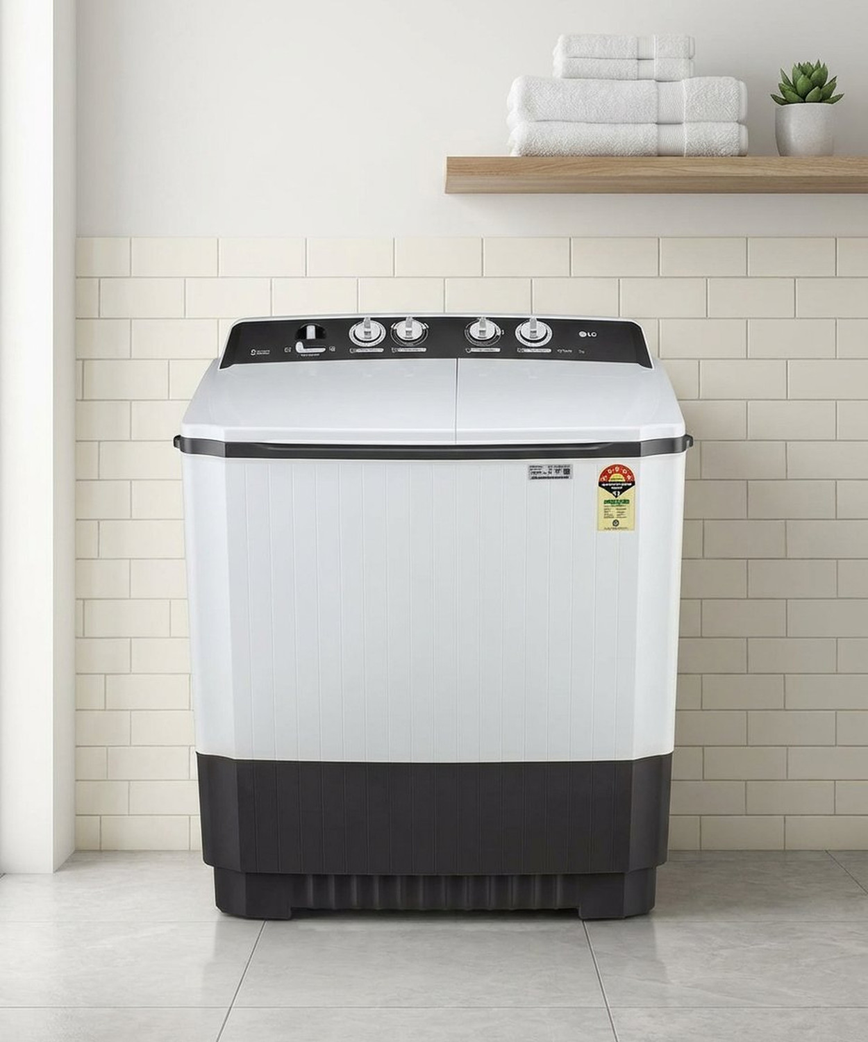 Image of LG 7 kg Semi Automatic Top Load Washing Machine Grey, White