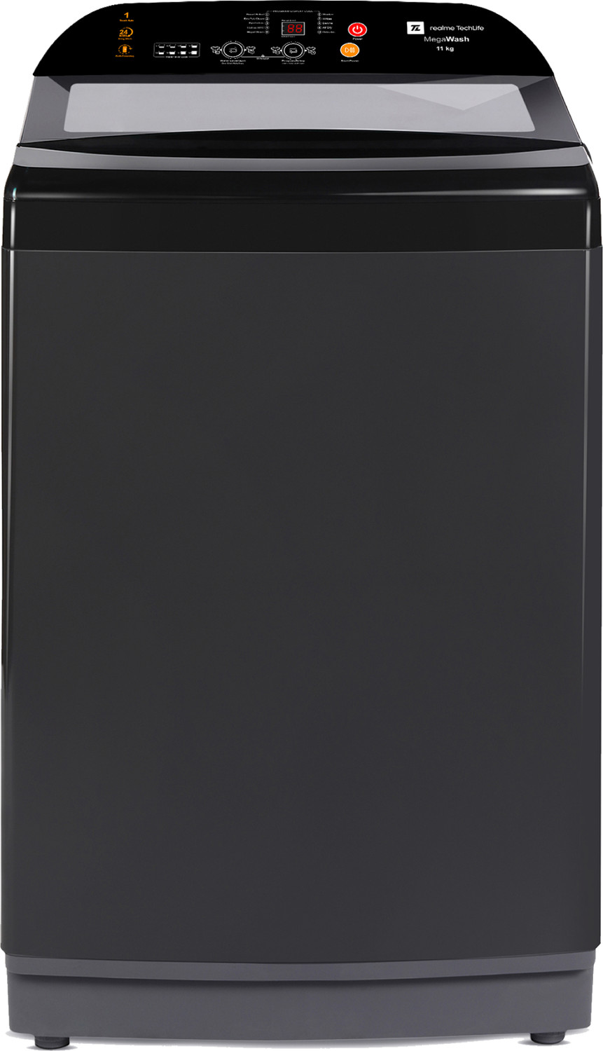 Image of realme TechLife 11 kg MegaWash Range Fully Automatic Top Load Washing Machine Black, Grey