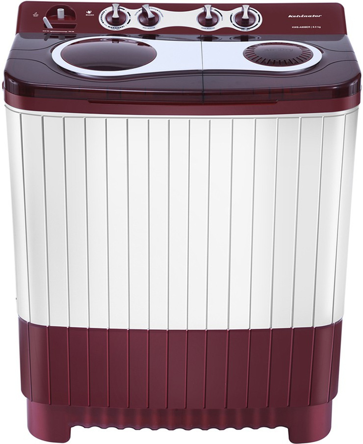 Image of Kelvinator 8 kg Semi Automatic Top Load Washing Machine Maroon, White