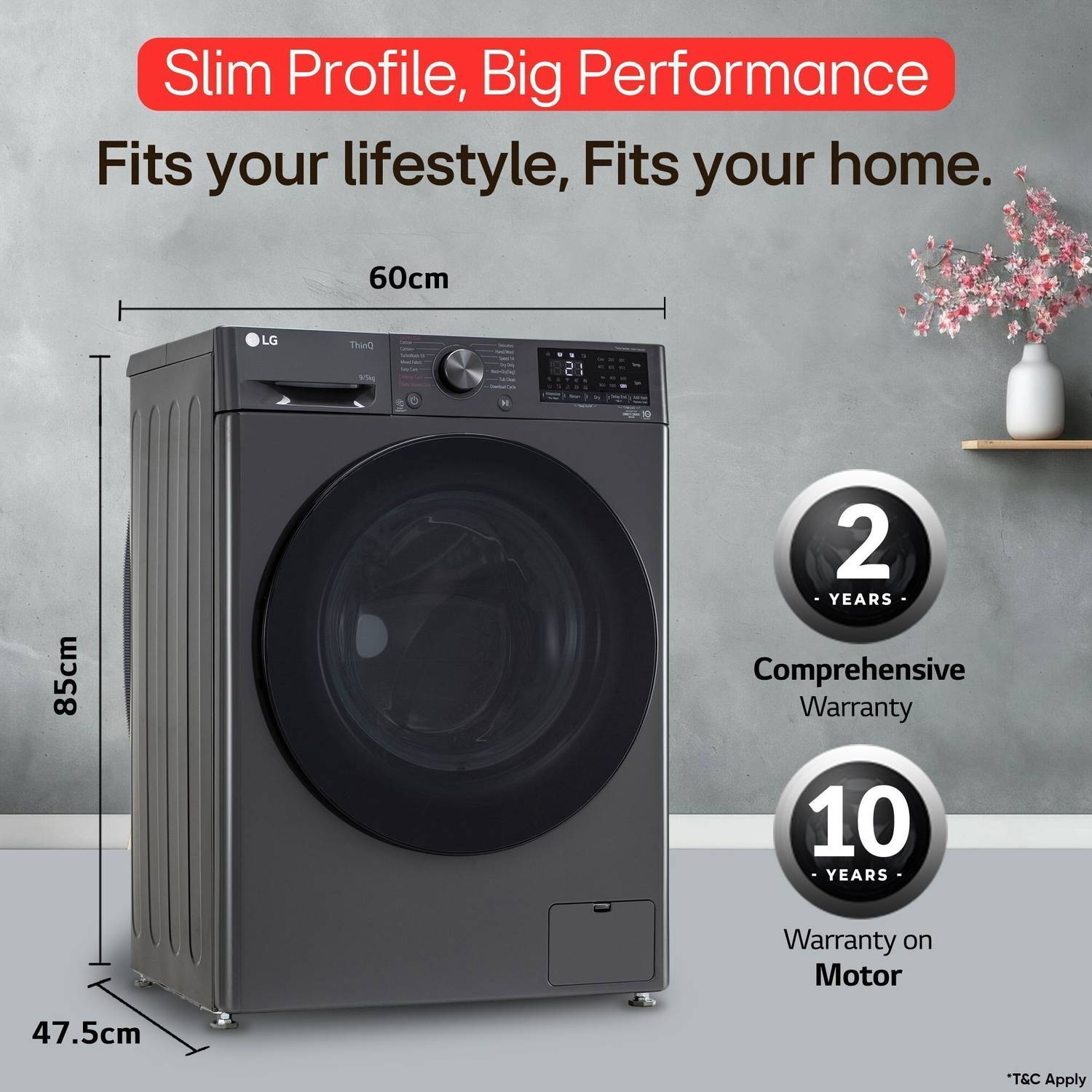 LG 9/5 kg Washer Dryer AI Black - Image 5