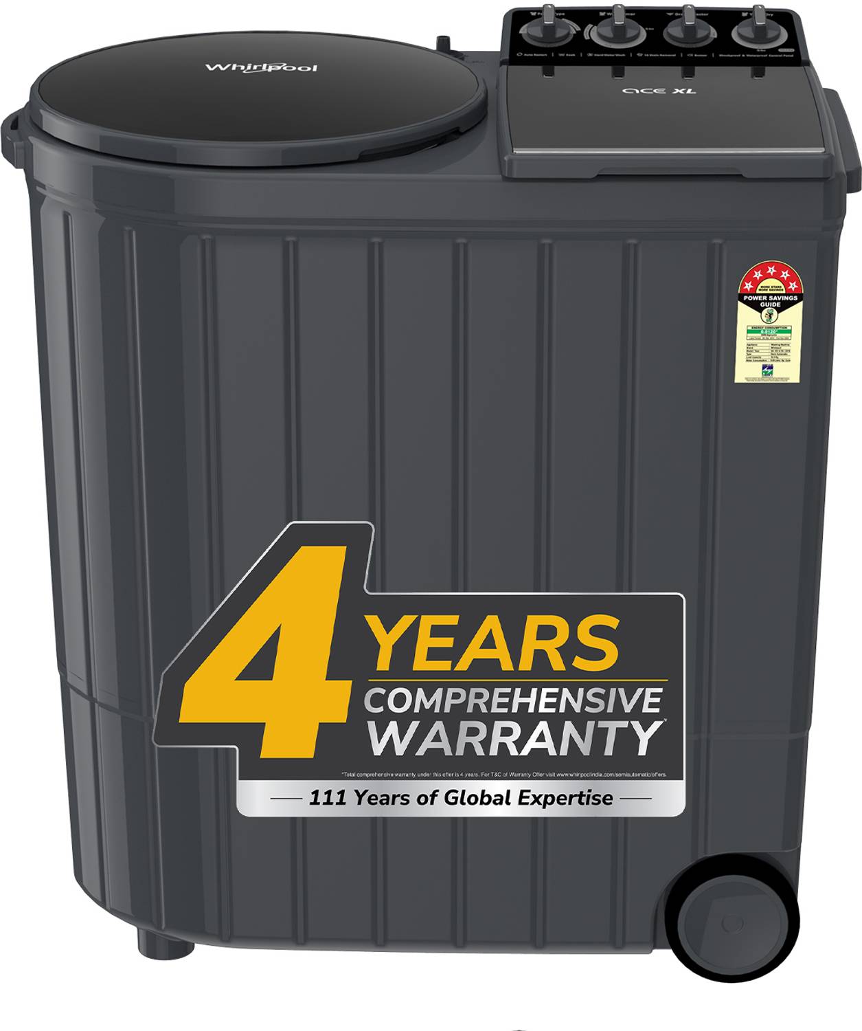 Whirlpool 11 kg Semi Auto Top Load Grey - Image 1