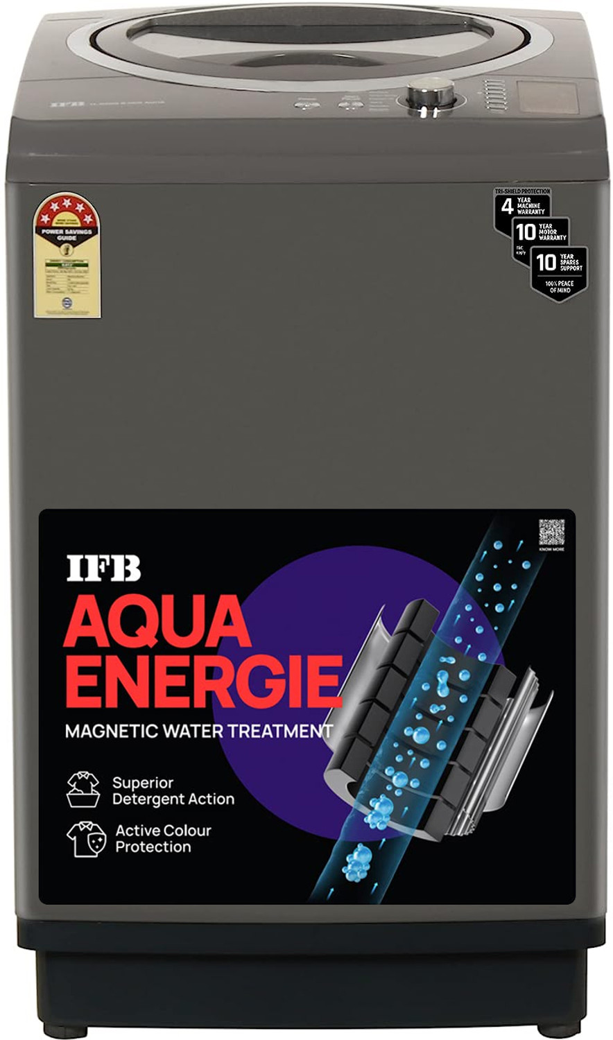 Image of IFB 8 kg 5 Star 3D Wash System, Triadic Pulsator, Smart Sense Fully Automatic Top Load Washing Machine Grey