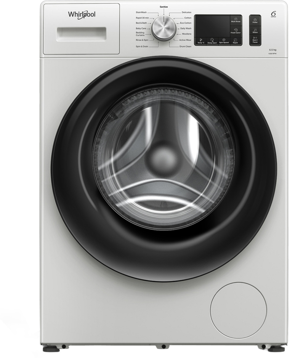 Image of Whirlpool 6.5 kg Fully Automatic Front Load Washing Machine with In-built Heater White