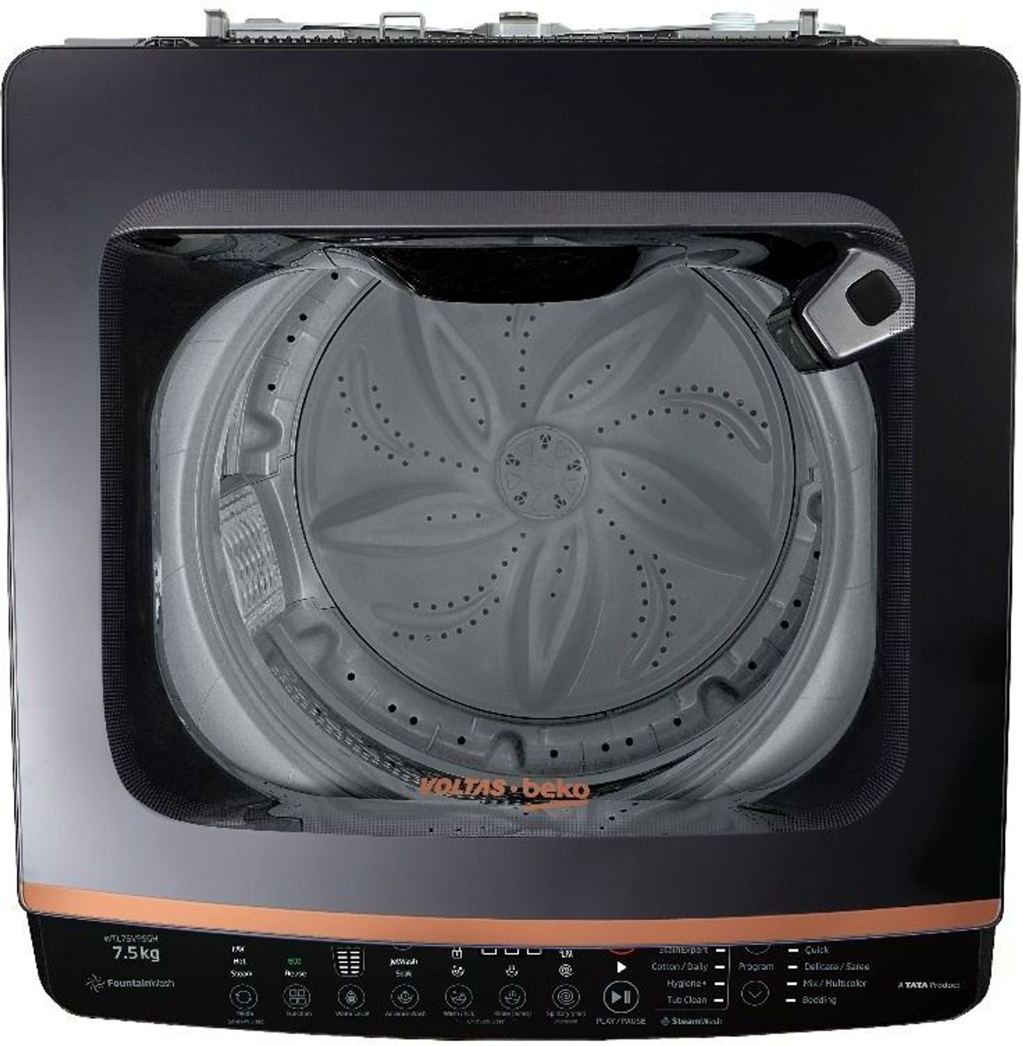 Image of Voltas Beko 8.5 kg Fully Automatic Top Load Washing Machine with In-built Heater Black