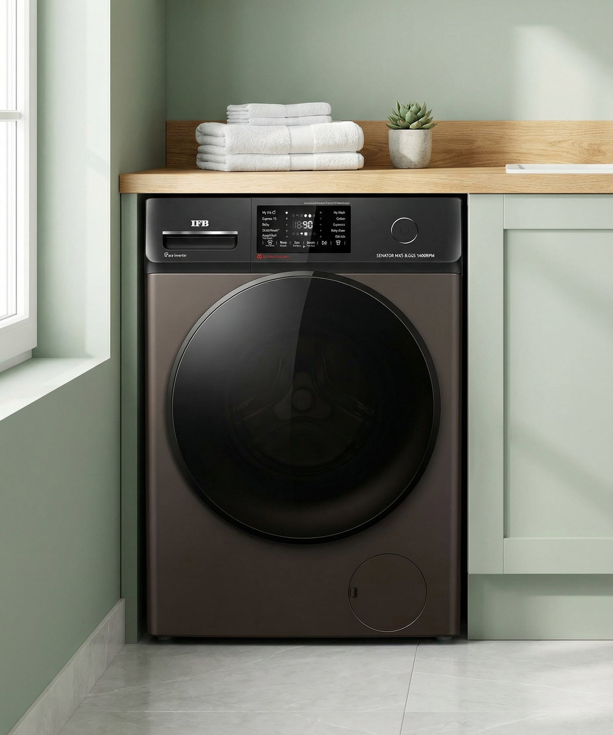 Image of IFB 8 kg Fully Automatic Front Load Washing Machine with In-built Heater Black